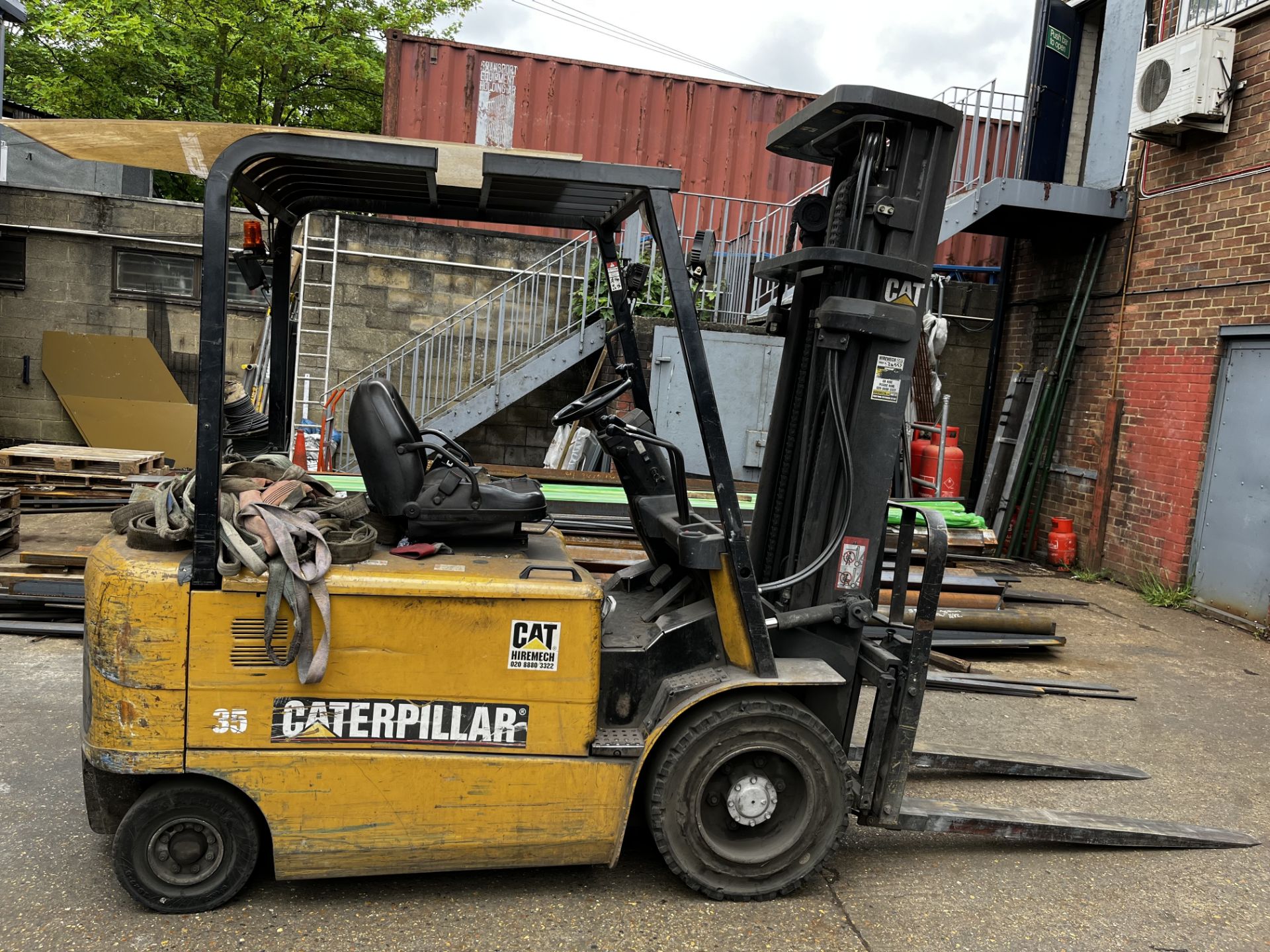 2008 Caterpillar EP35K PAC 4 Wheel Electric Forklift Truck 3500 kg with Extension with Hoppecke - Image 2 of 8