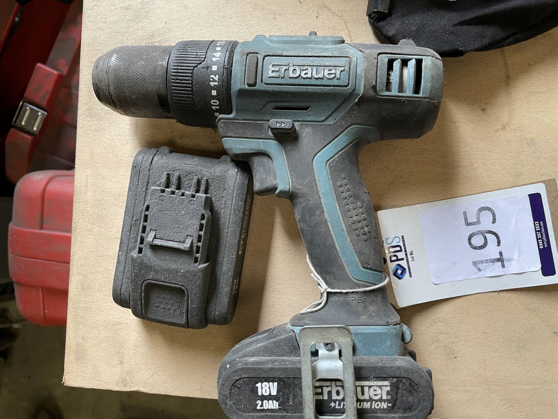 Erbauer 18v combi Drill with 2 Batteries, No Charger (Location: Tottenham. Please Refer to General