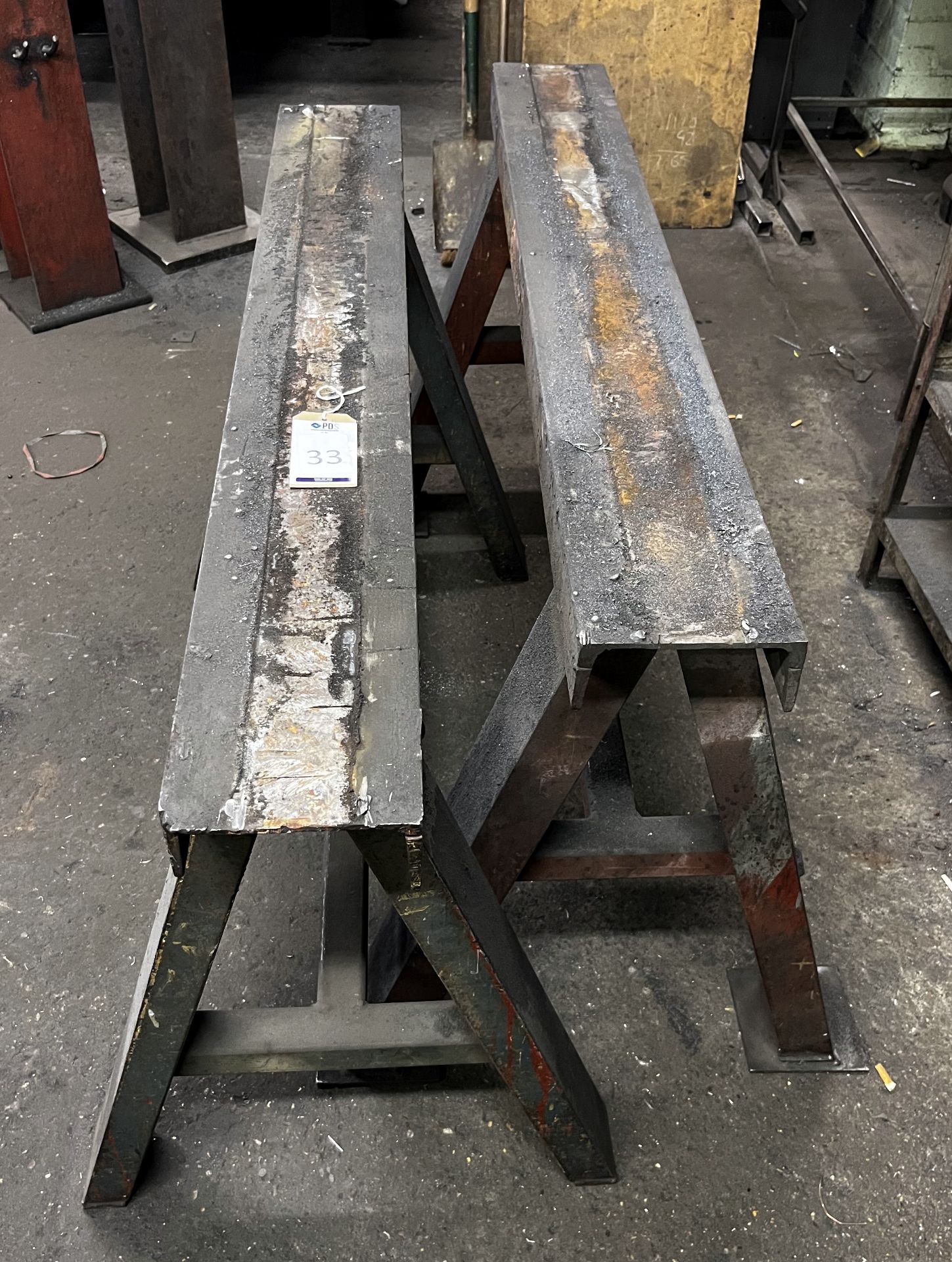 Pair of Heavy Duty Welding Trestles (Location: Tottenham. Please Refer to General Notes)