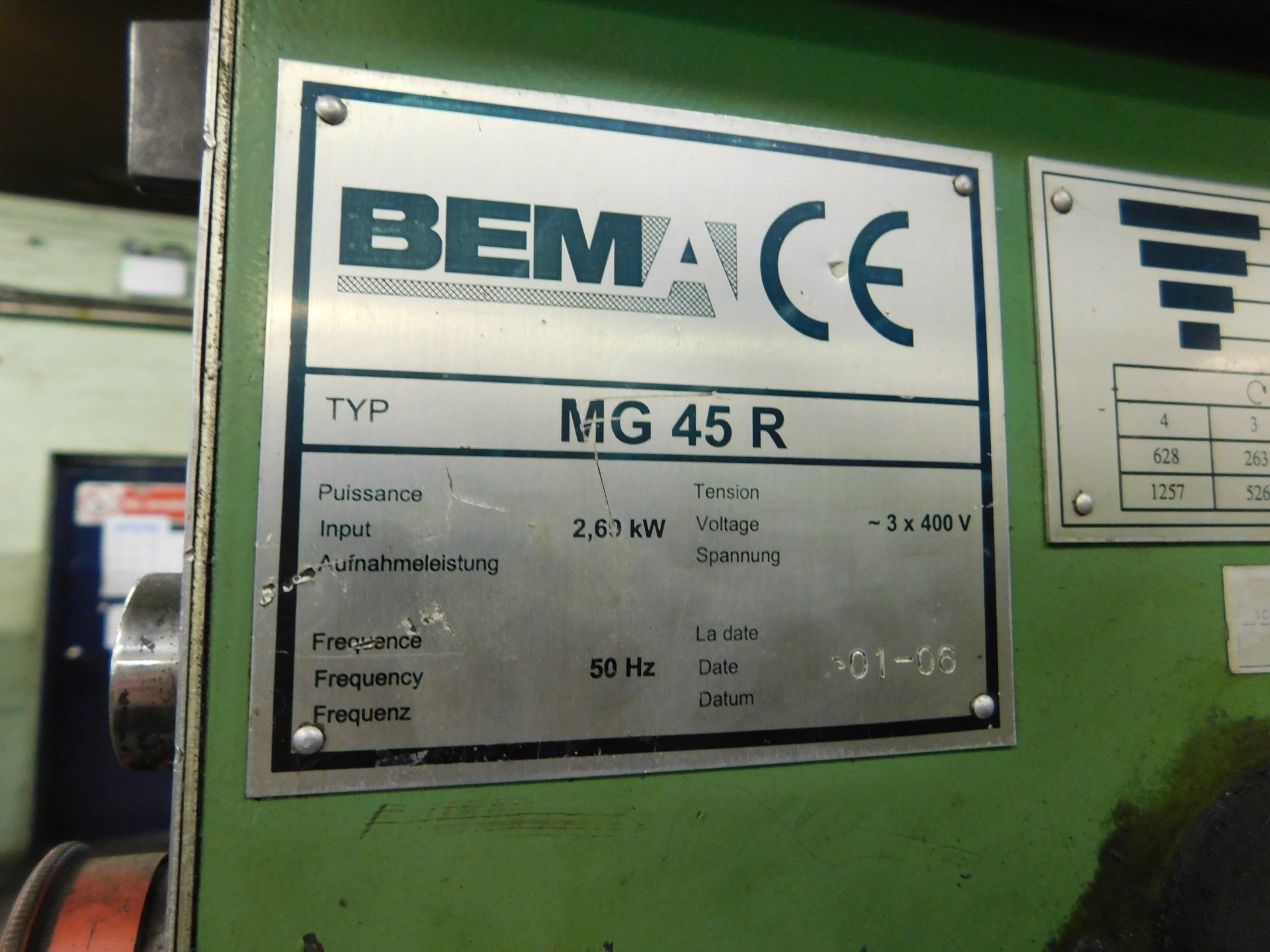 2006 Bema MG45R Drill with Rise & Fall Table Serial Number 7054 (Location: Tottenham. Please Refer - Image 5 of 9