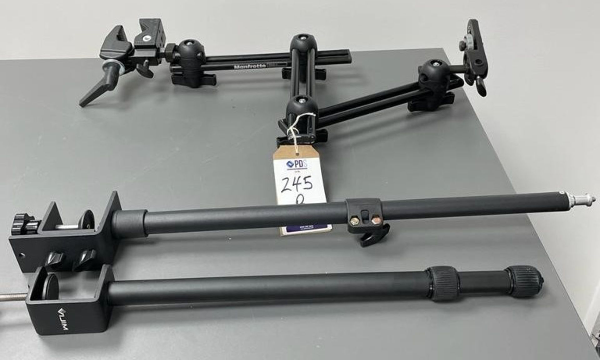 Manfrotto 396AB-3 Double Arm 3 Section  Bracket & Two Stands (Location: Westminster. Please Refer to