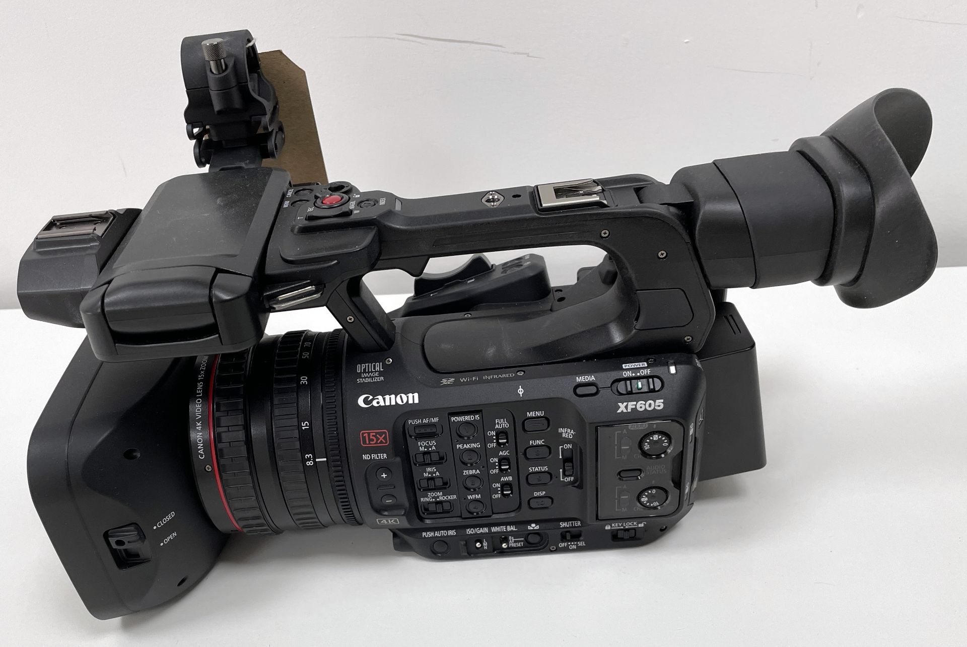 Canon XF605 Professional 4K Camcorder with Three Batteries, Serial Number 283309000221 (Location: - Image 5 of 5