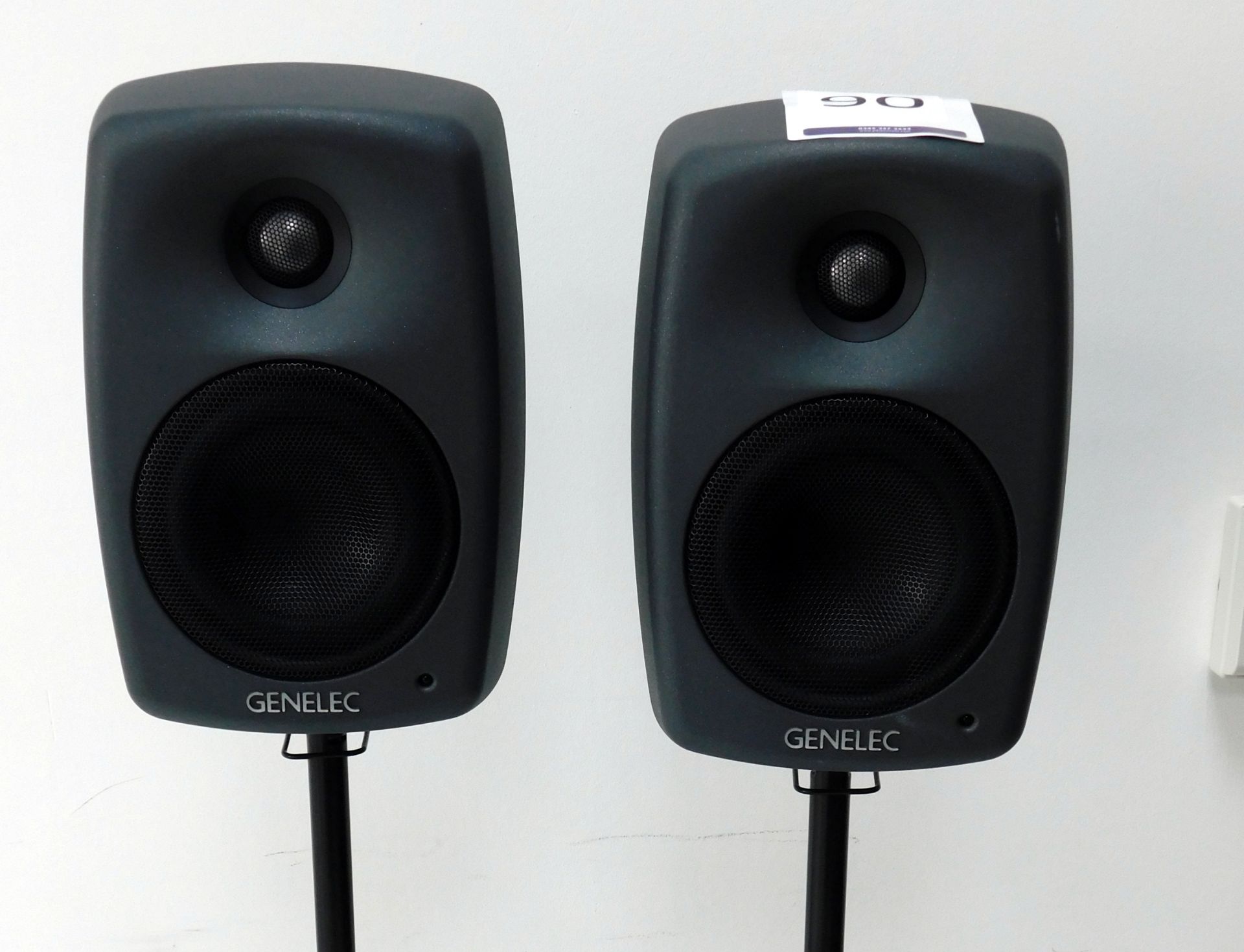 Pair of Genelec 8020D Bi-Amplified Monitor Speakers with Stands (Location: Westminster. Please Refer