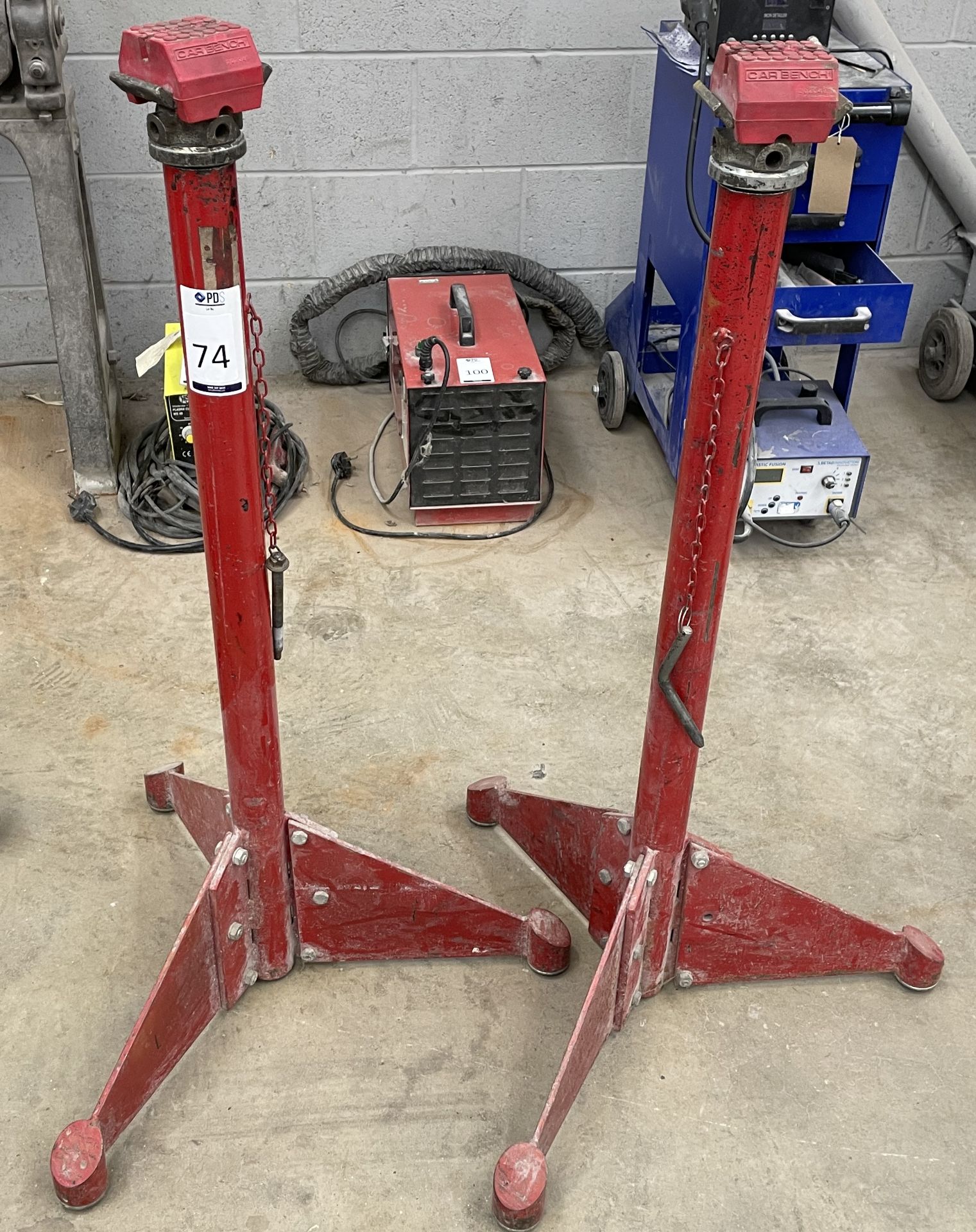 Pair Carbench Adjustable Stands (Location: Bedford. Please Refer to General Notes)