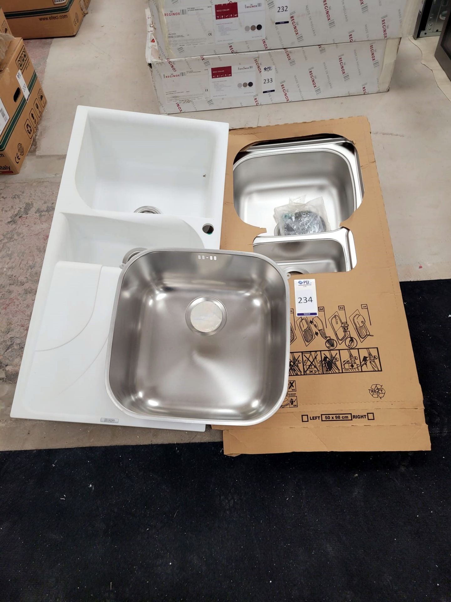 3 Various Sinks (Location Walsall. Please Refer to General Notes)