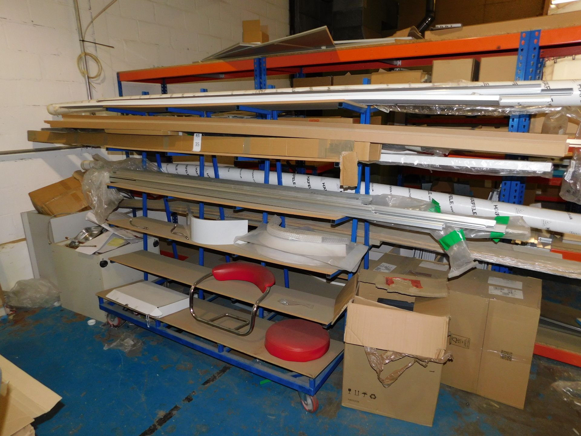 Mobile Stock Rack & Contents (Location Walsall. Please Refer to General Notes)