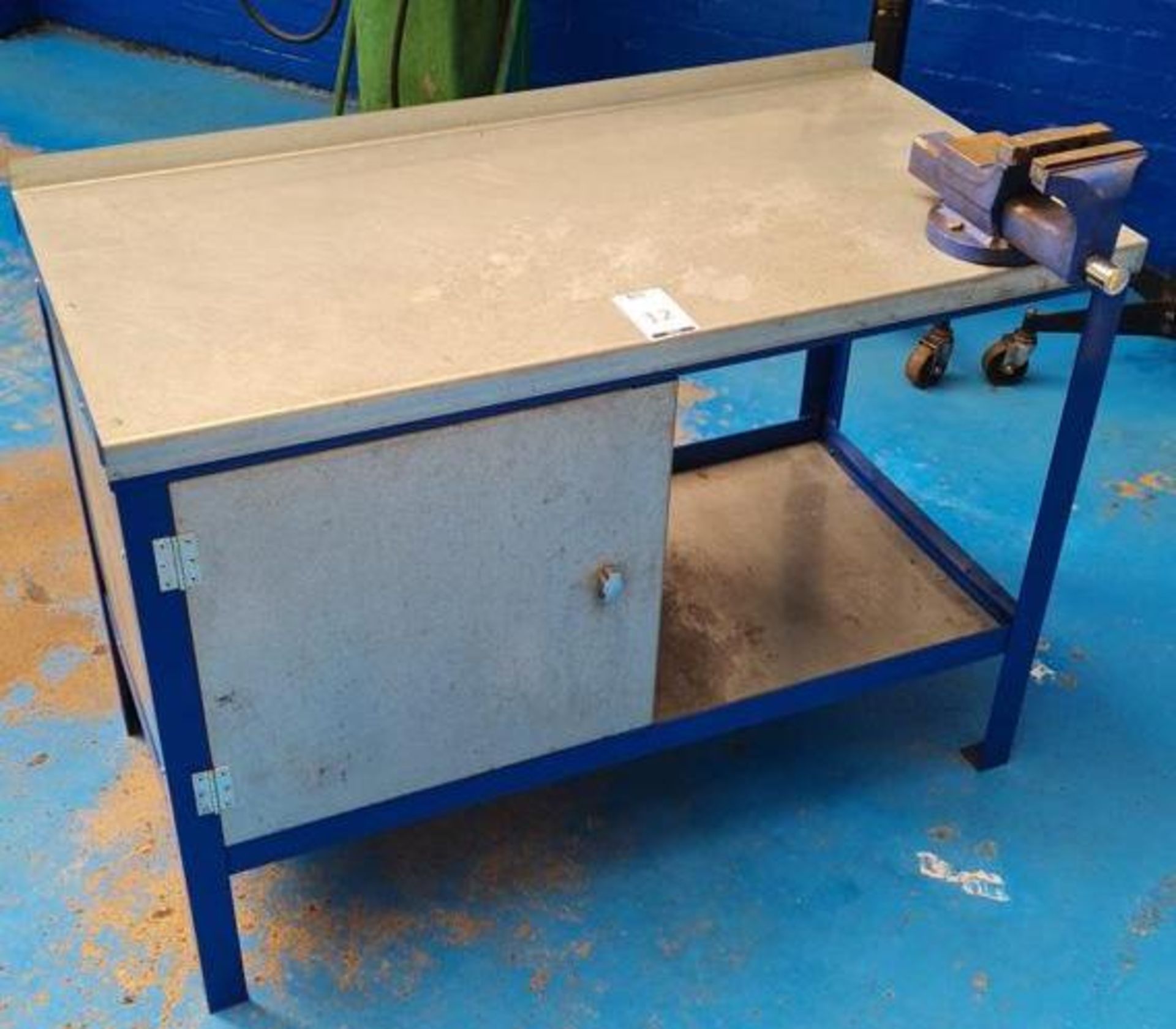 Benchmaster Mechanics Workbench (1200x600mm) with single cupboard fitted with small engineers - Image 2 of 3