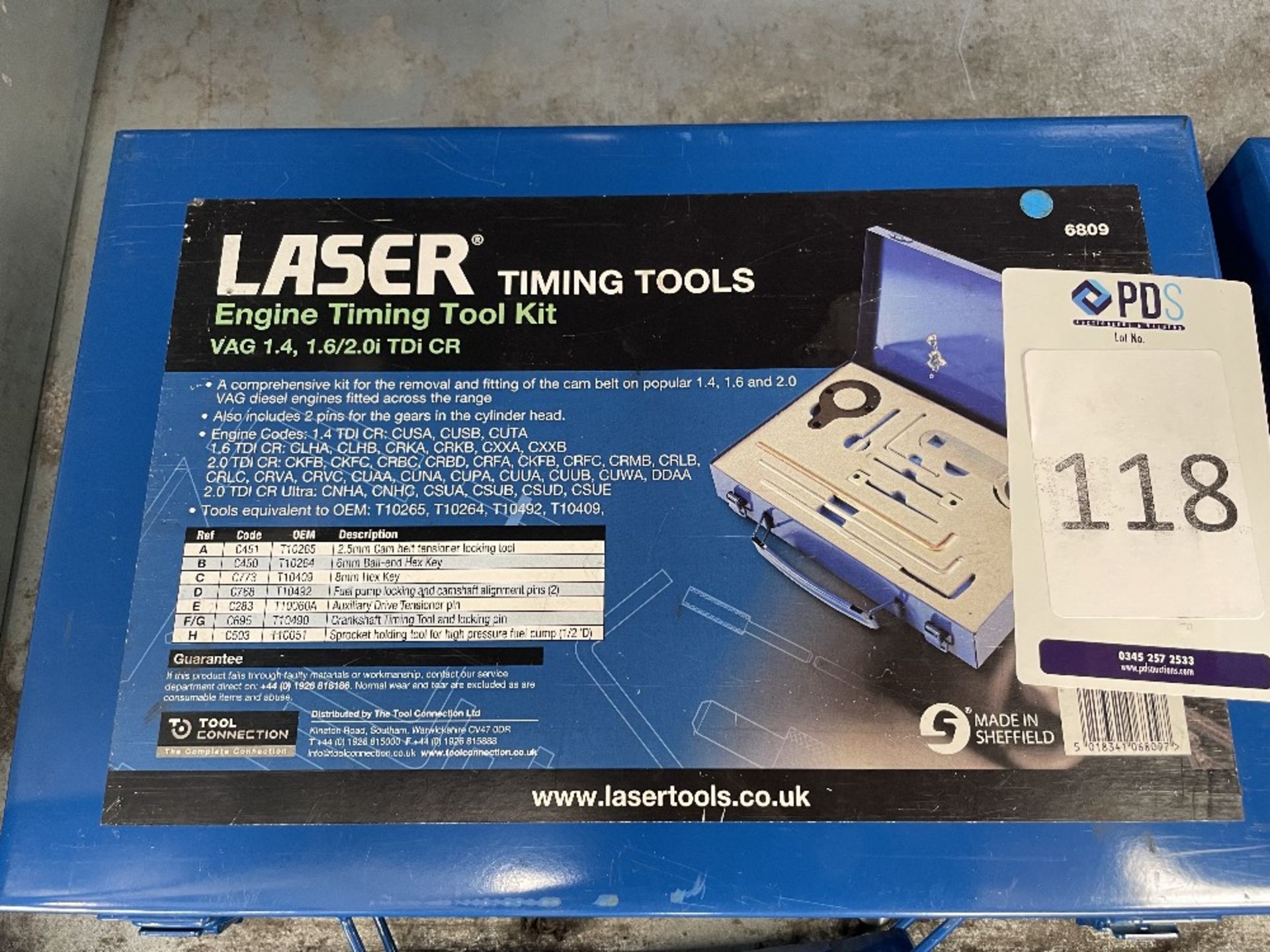 Laser 6809 Engine Timing Tool Kit for VAG 1.4/1.6/2Li/TDICR  (Location Surbiton . Please Refer to