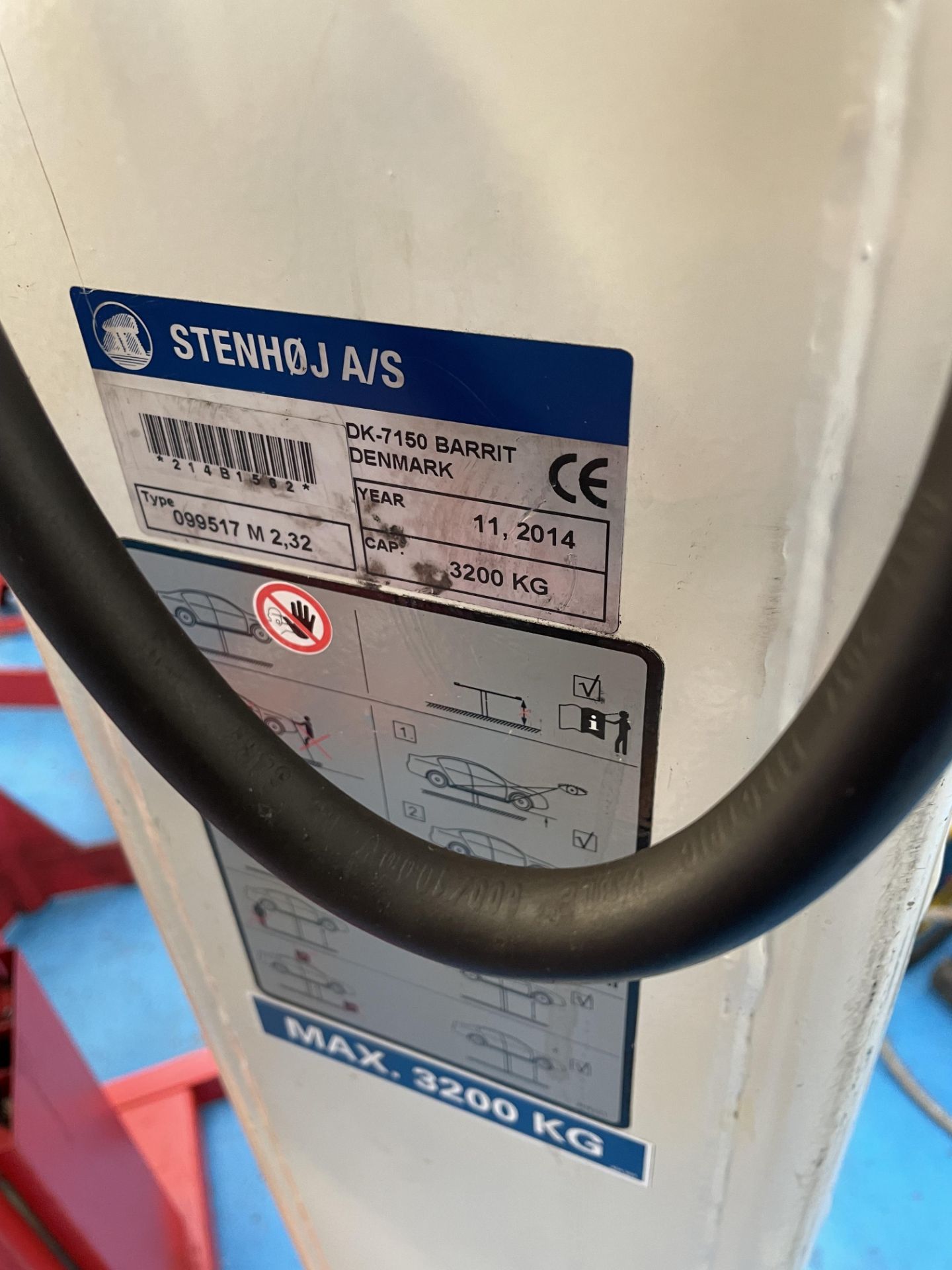 2014 Stenhoj 099517 M232 3200kg two-post wheel-free vehicle hoist (3-Phase)  (Location Surbiton . - Image 2 of 2