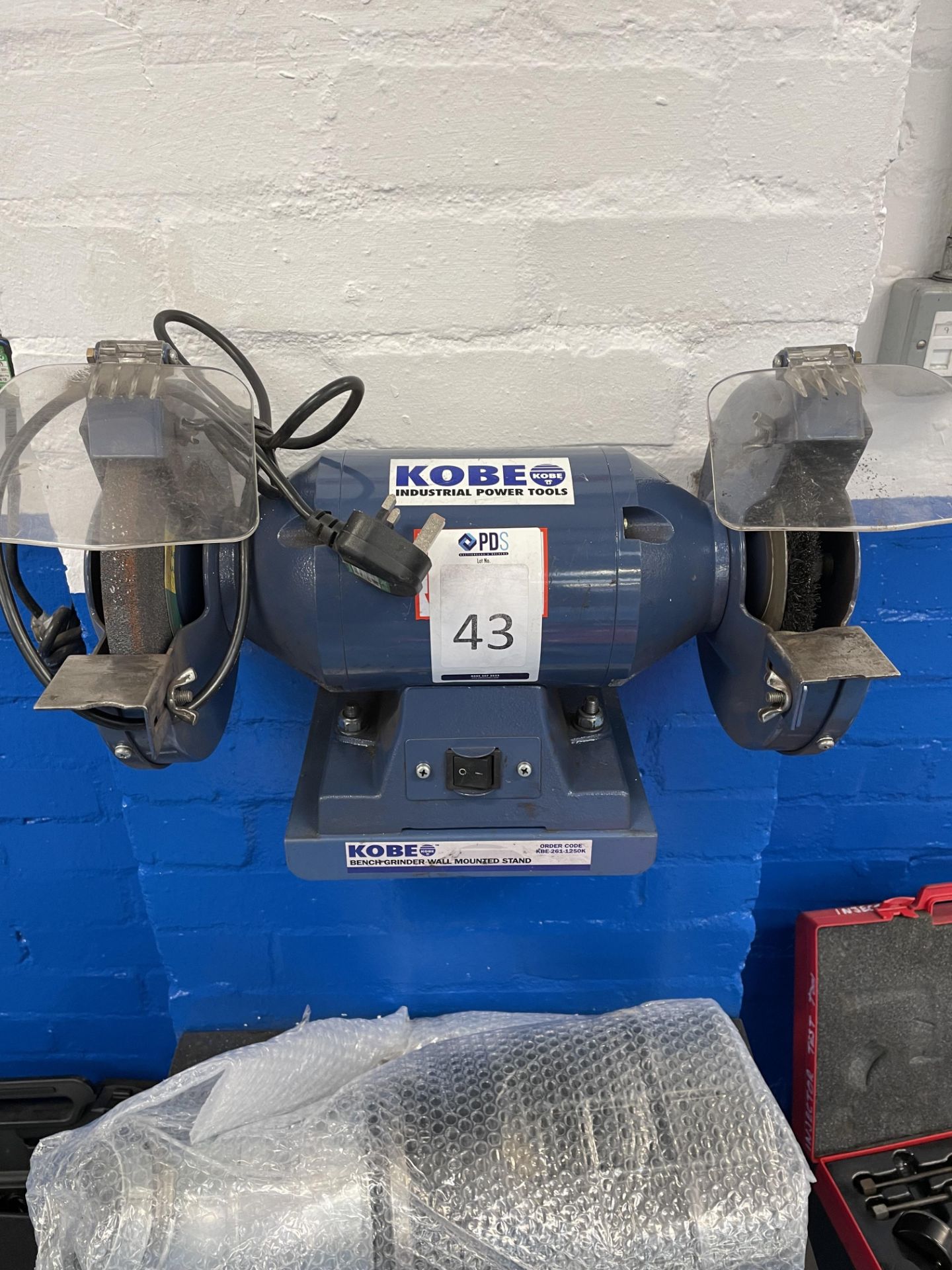 Kobe Double-ended bench grinder on wall mount, 240v  (Location Surbiton . Please Refer to General