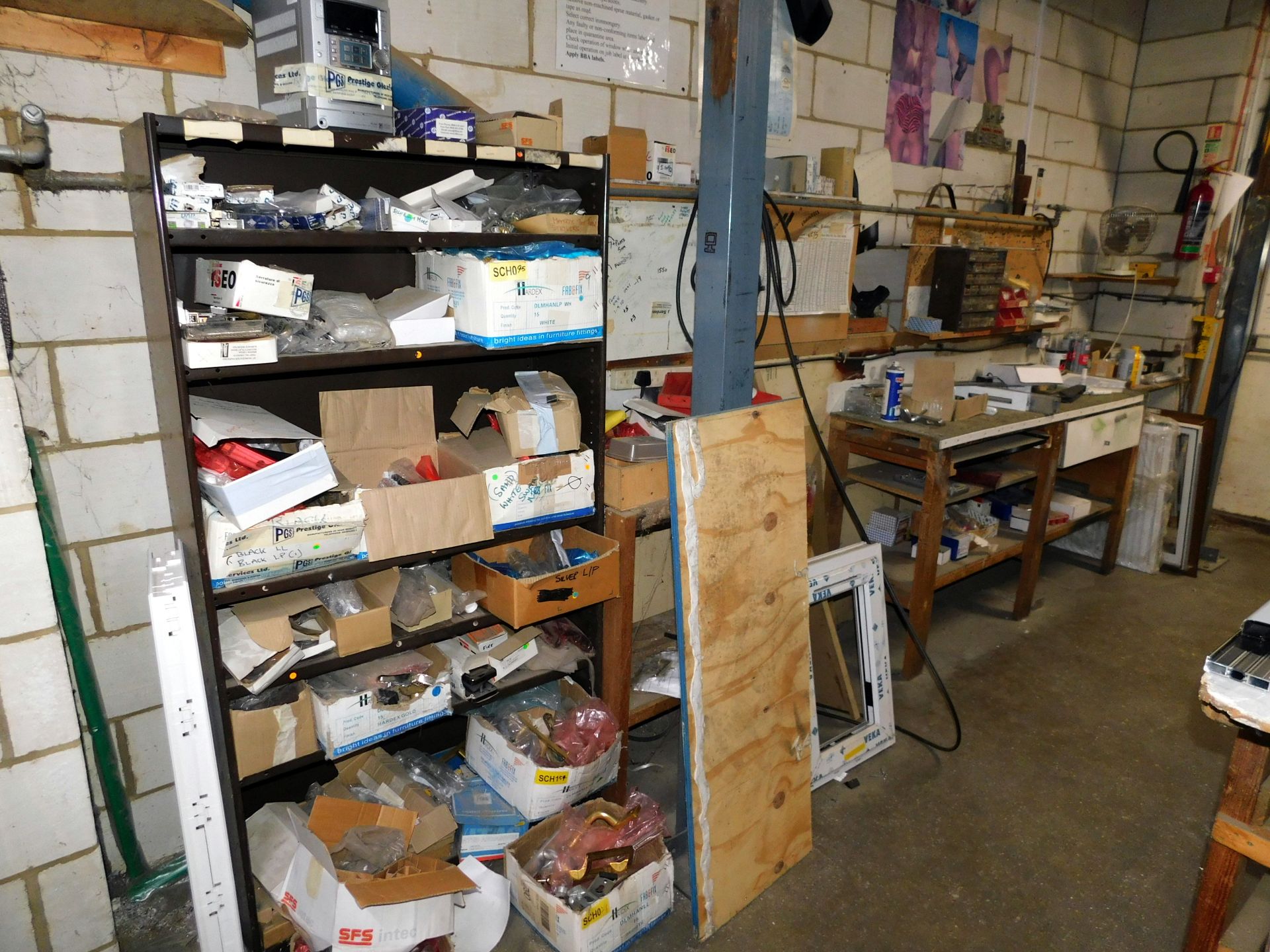 2 Work Benches, Multi Drawer Cabinet, Steel Shelving Unit & Contents (Location: Bedford. Please - Image 3 of 3