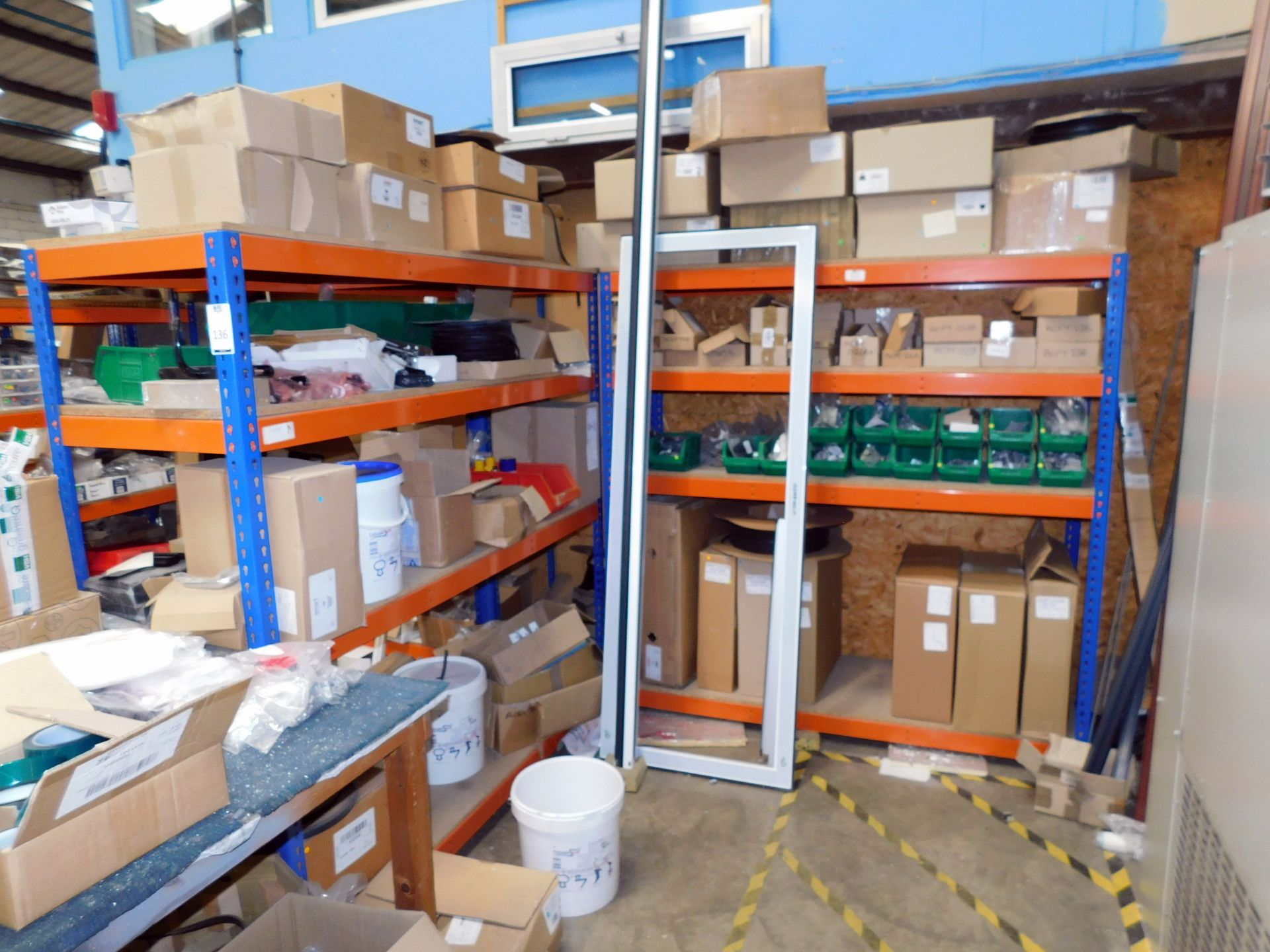 3 Shelving Units & Contents of Assorted Fixings & Consumables Etc (Location: Bedford. Please Refer