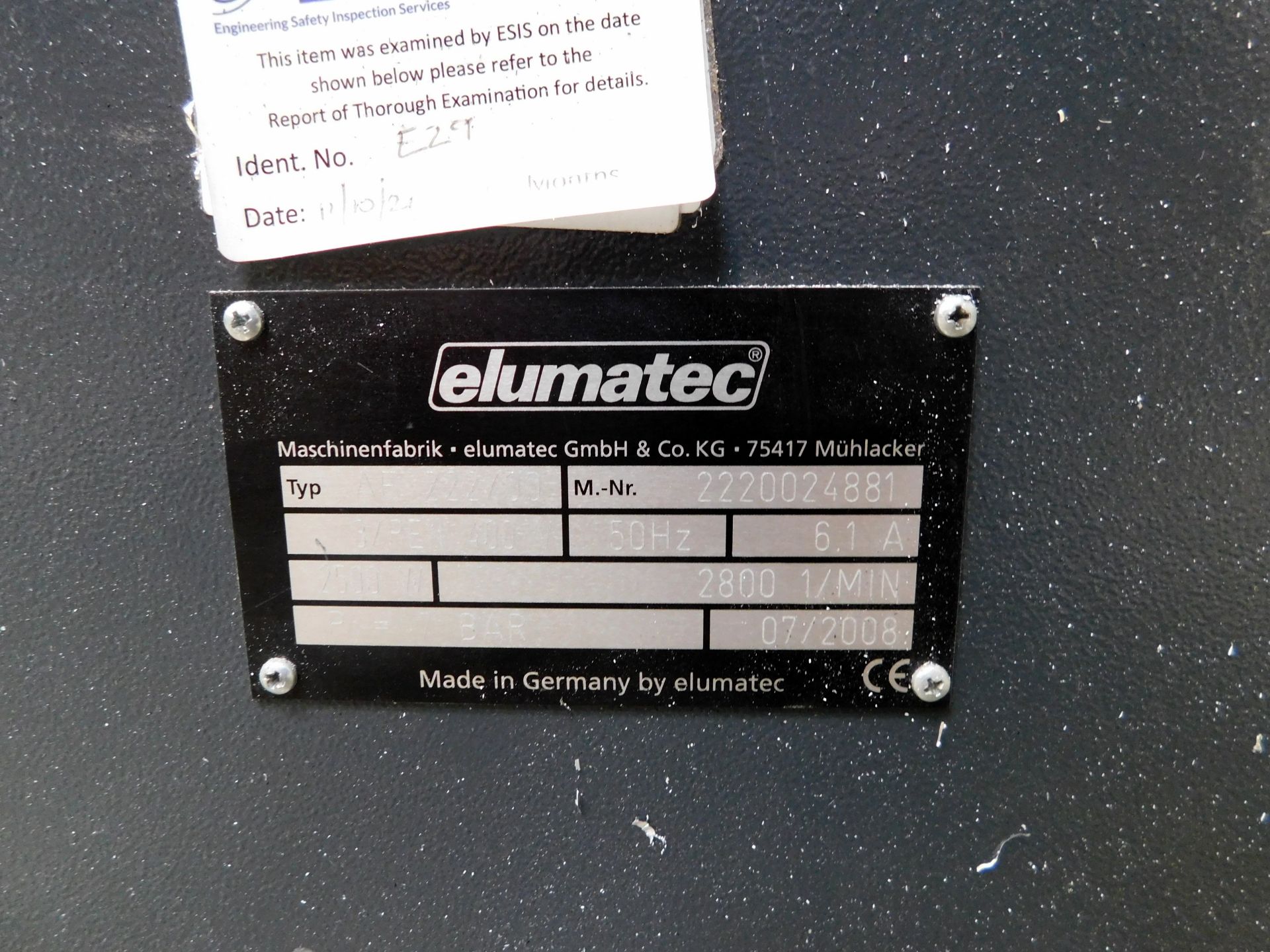 Elumatec AF222/00 Saw, Serial Number 2220024881, 400v (2008) (Location: Bedford. Please Refer to - Image 4 of 5