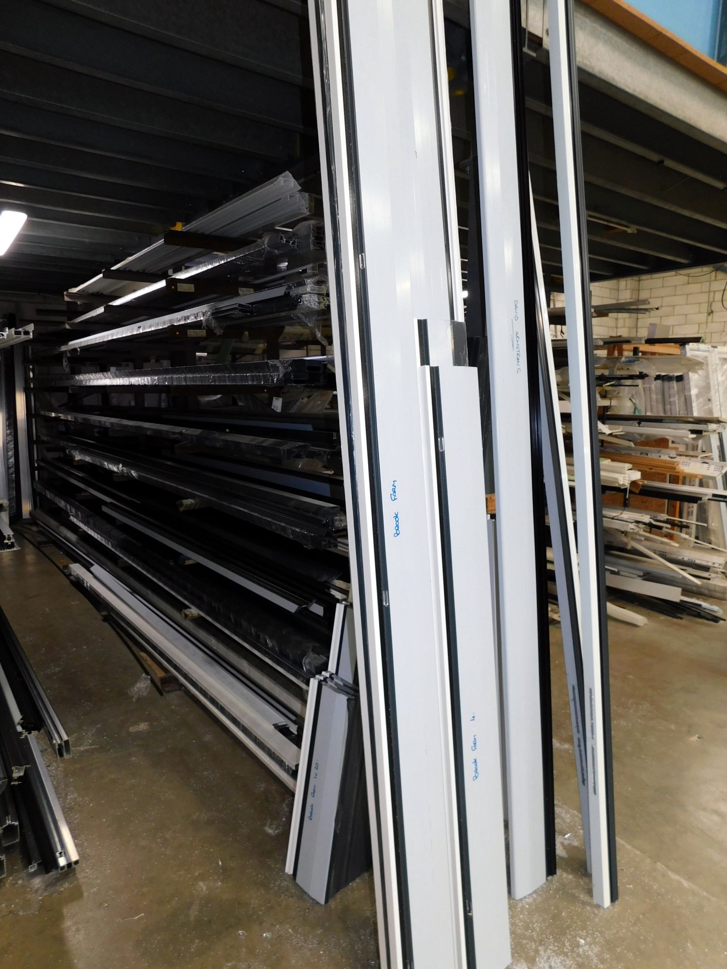 Quantity of Aluminium & PVC Lengths Within Stock Rack (Collection Thursday 8th September) (Location: