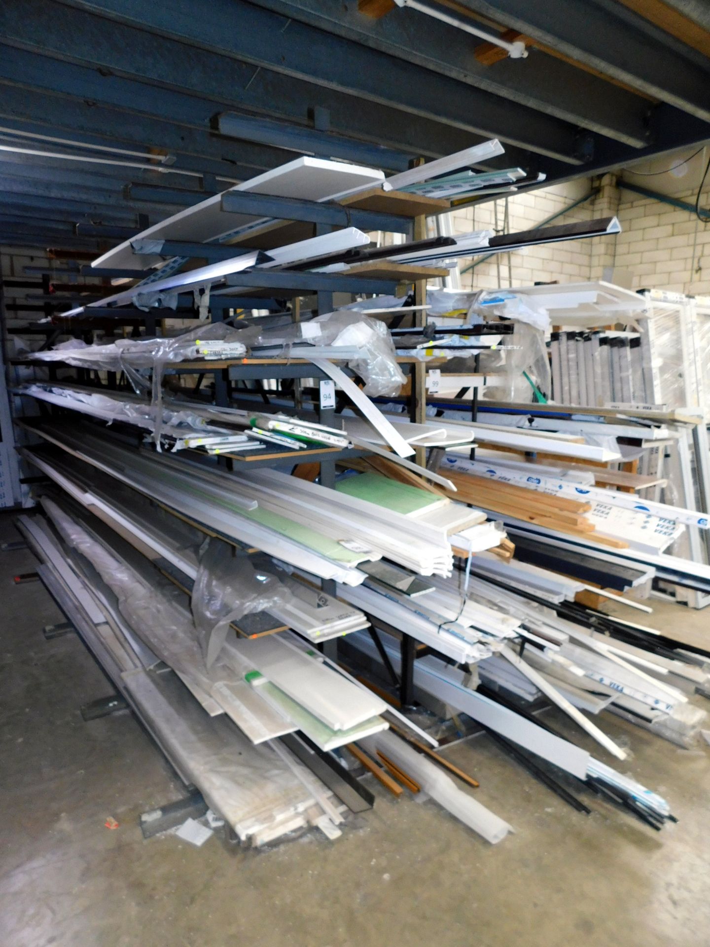 Quantity of PVC Lengths Within Stock Rack (Collection Thursday 8th September) (Location: Bedford.