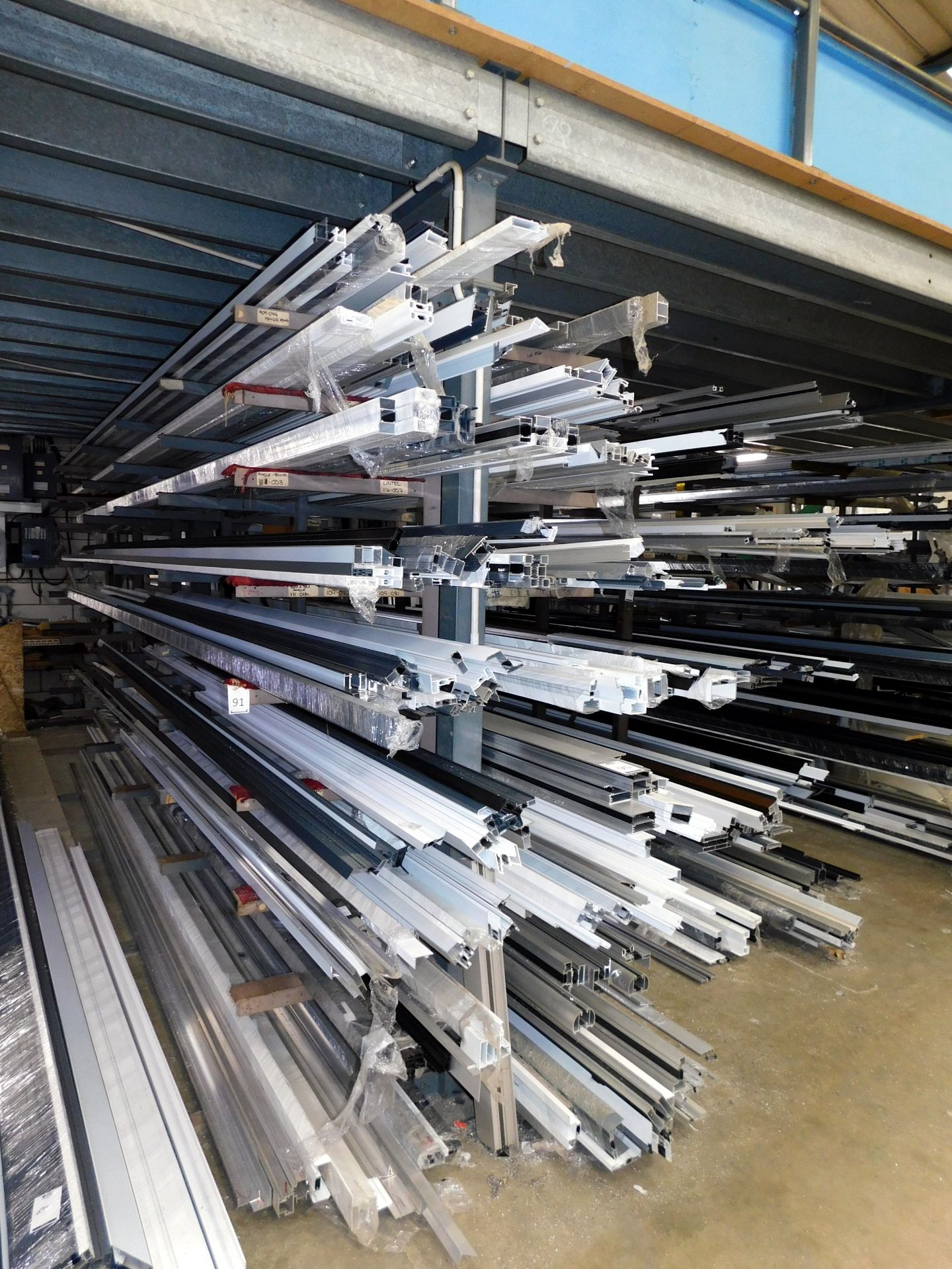 Quantity of Aluminium Lengths Within Stock Rack (Collection Thursday 8th September) (Location: