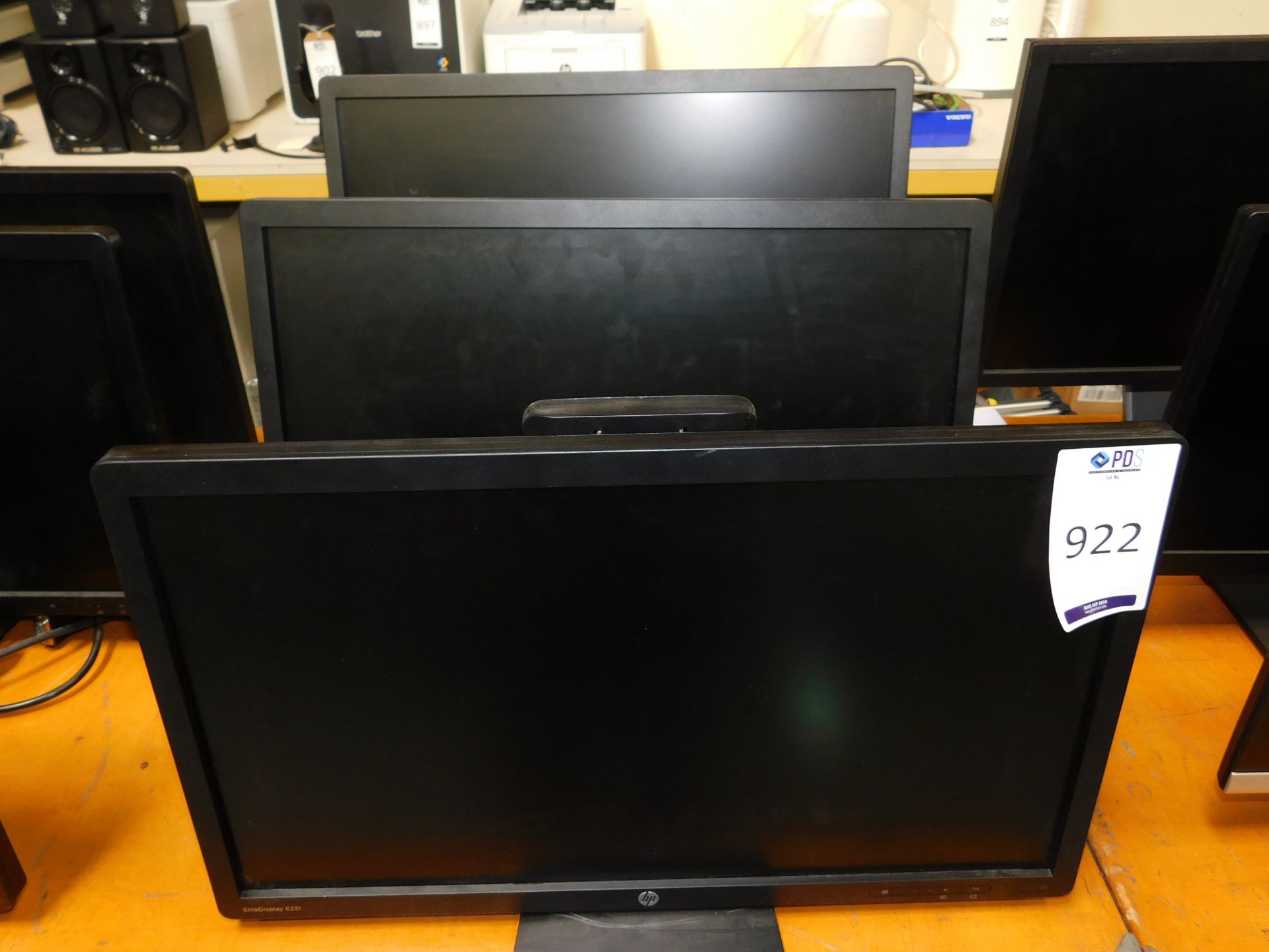 Three Various HP Monitors (Location: Brentwood. Please Refer to General Notes)