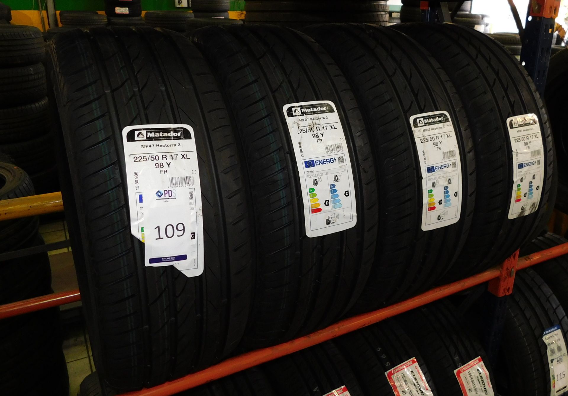 4 tyres, size 225/50 17 (Matador) (Location Northampton. Please Refer to General Notes)