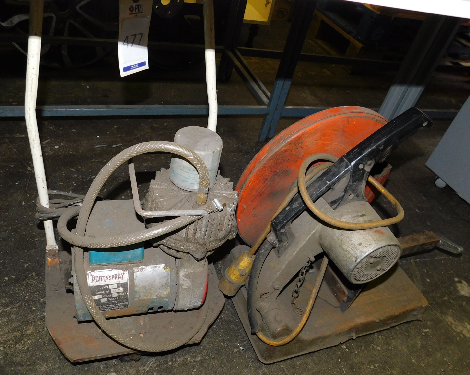 Portaspray H-F & Cut Off Saw (Location Stockport. Please Refer to General Notes)