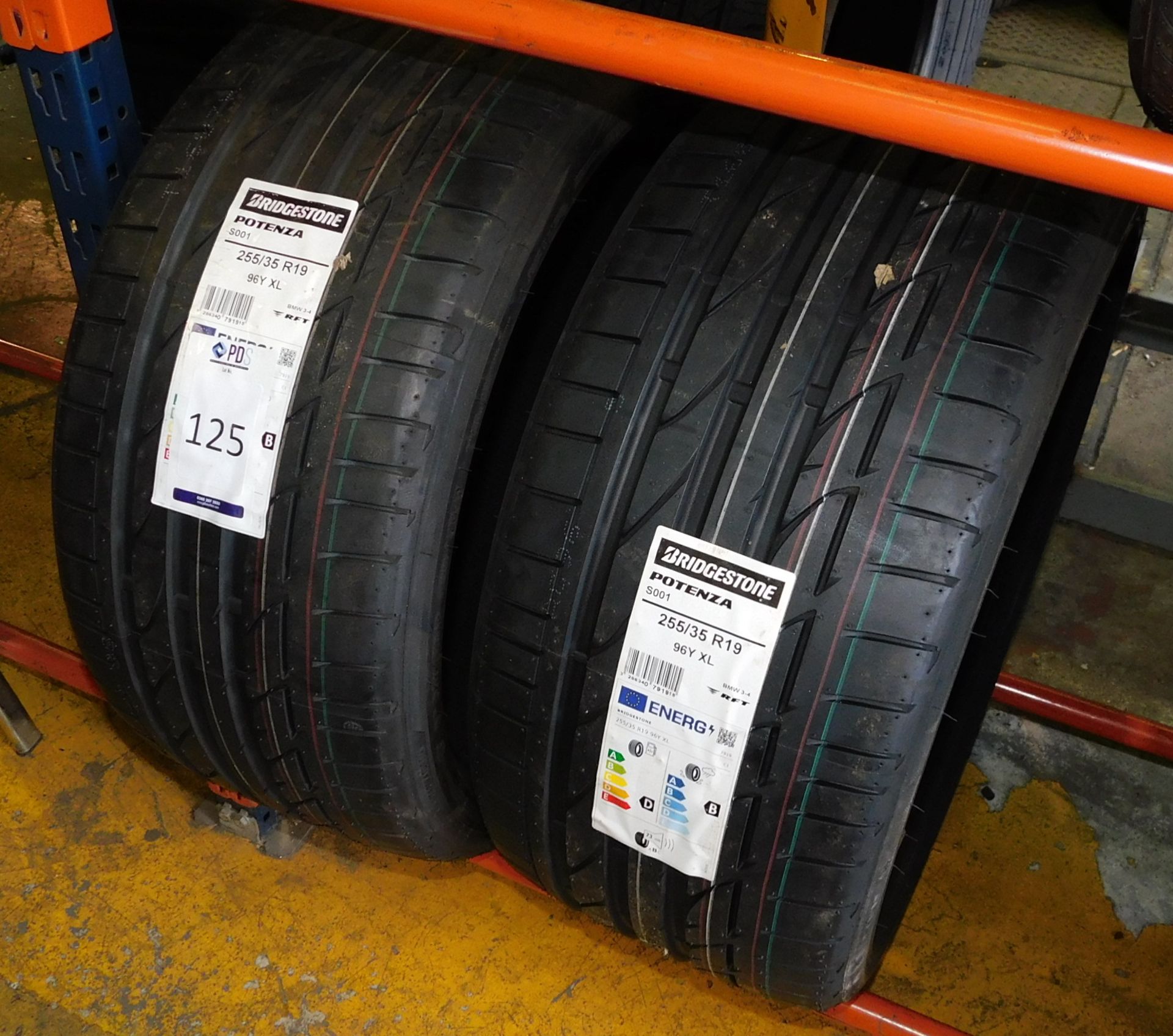 2 tyres size 255/35 19 (Bridgestone) (Location Northampton. Please Refer to General Notes)