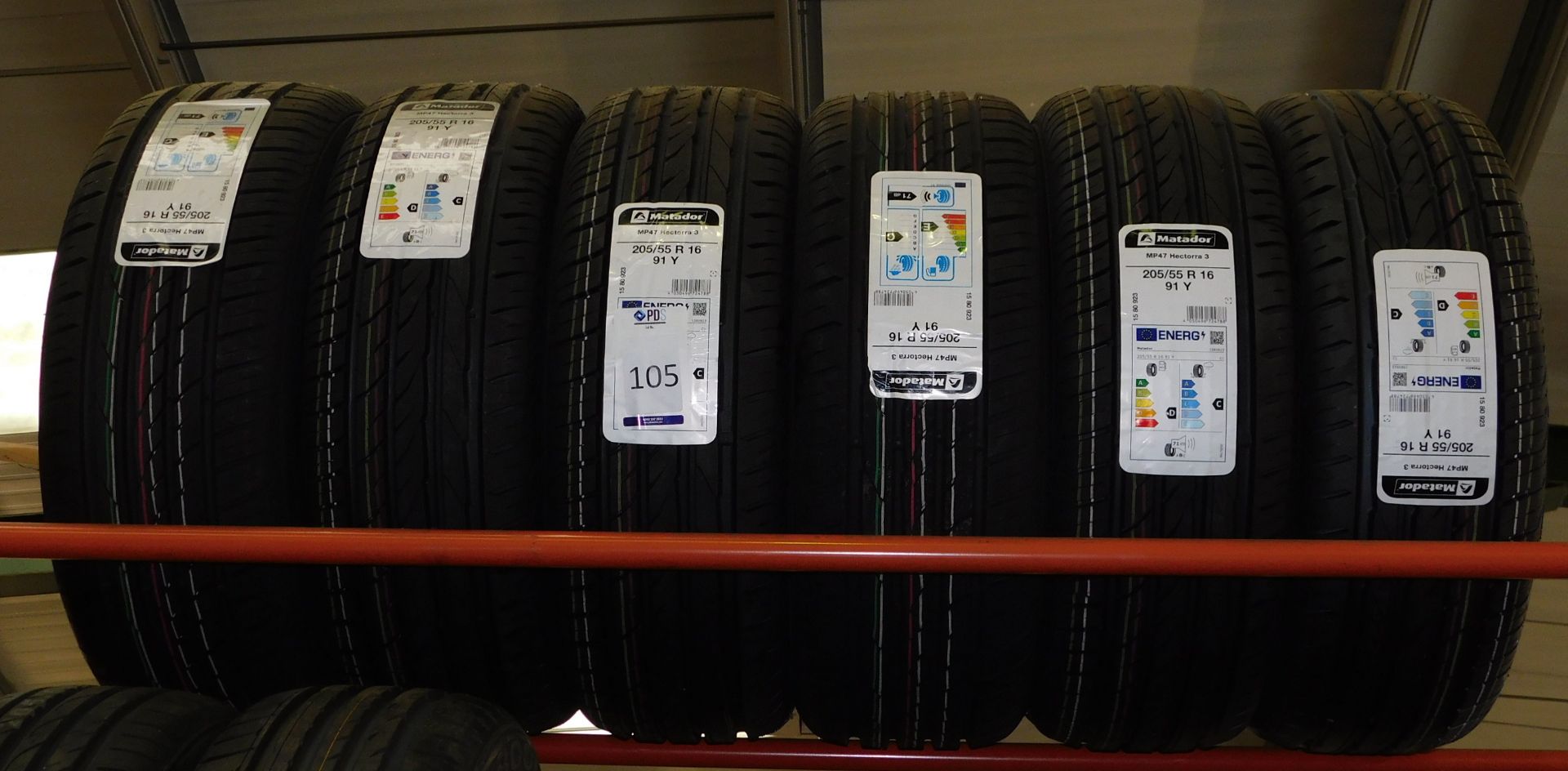 6 tyres, size 205/55 16 (Matador) (Location Northampton. Please Refer to General Notes)