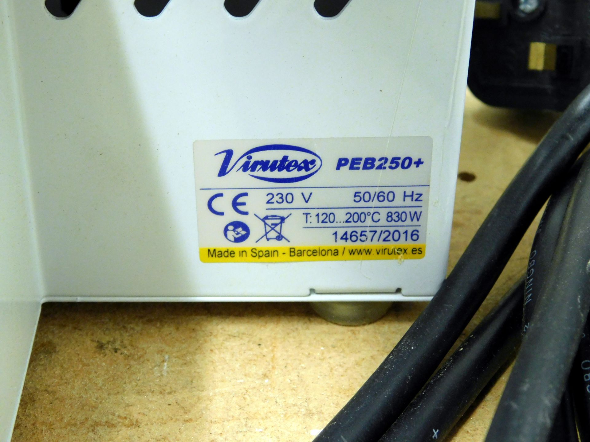 Virutex PEB250T Hot Melt Manual Edgebander with Doble Edge Trimmer (Location Hatfield. Please - Image 4 of 4