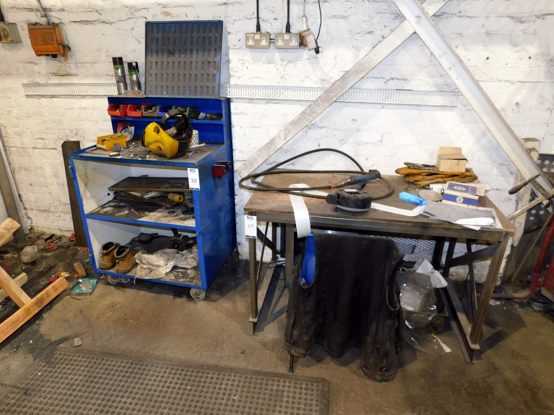 Mobile Tool Cabinet & Small Fabricated Desk (Location Dudley. Please Refer to General Notes)
