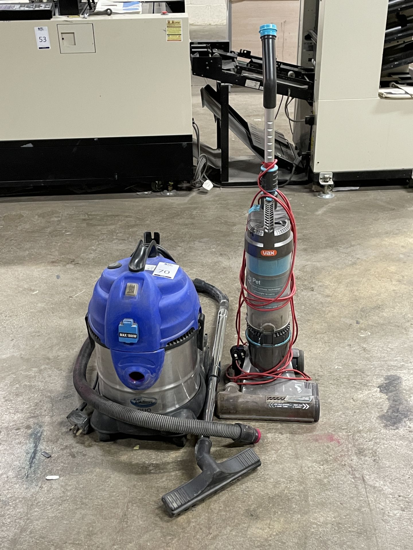 Two Vacuum Cleaners (Location: Corby. Please Refer to General Notes)