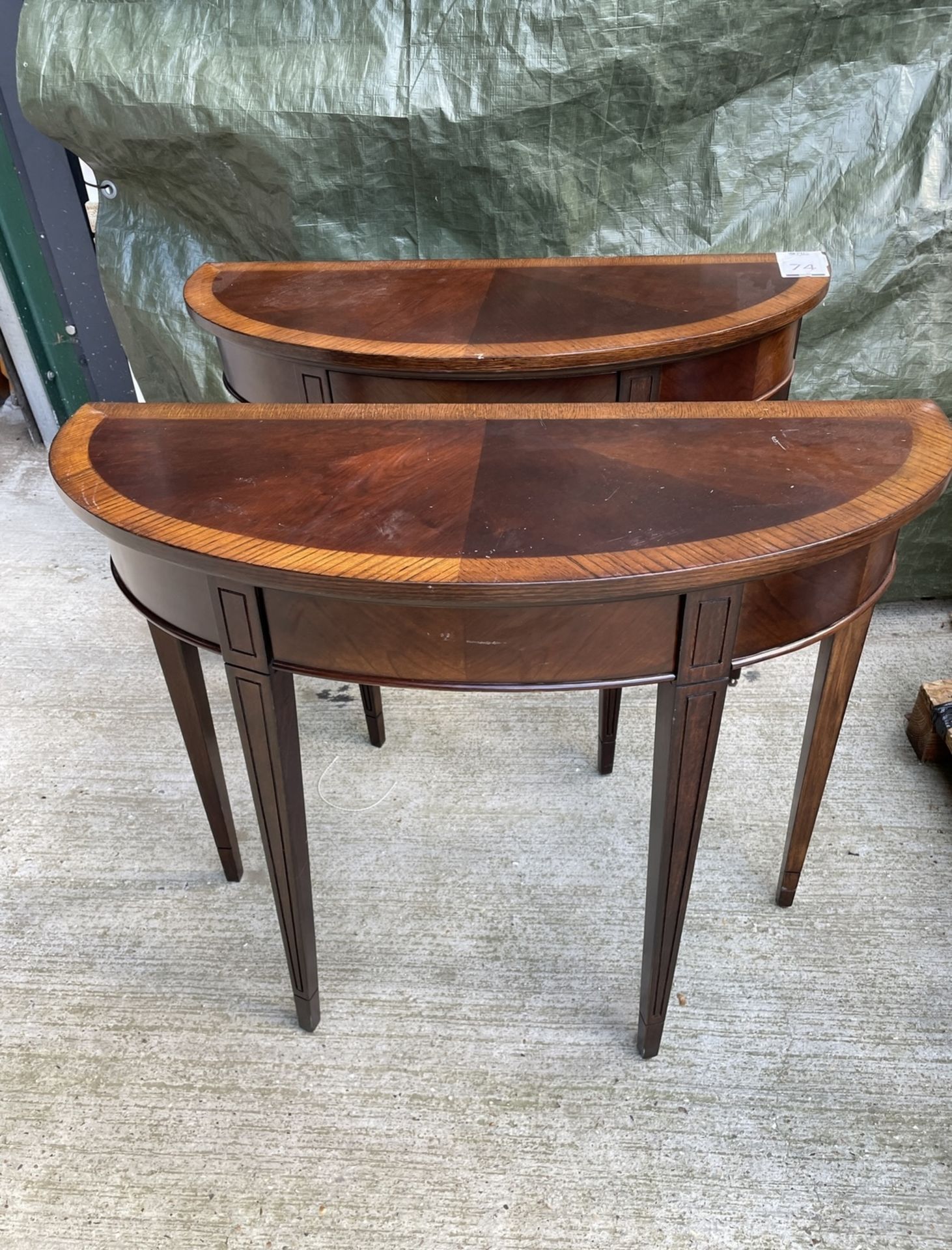 Pair of Reproduction Semi-Circular Tables