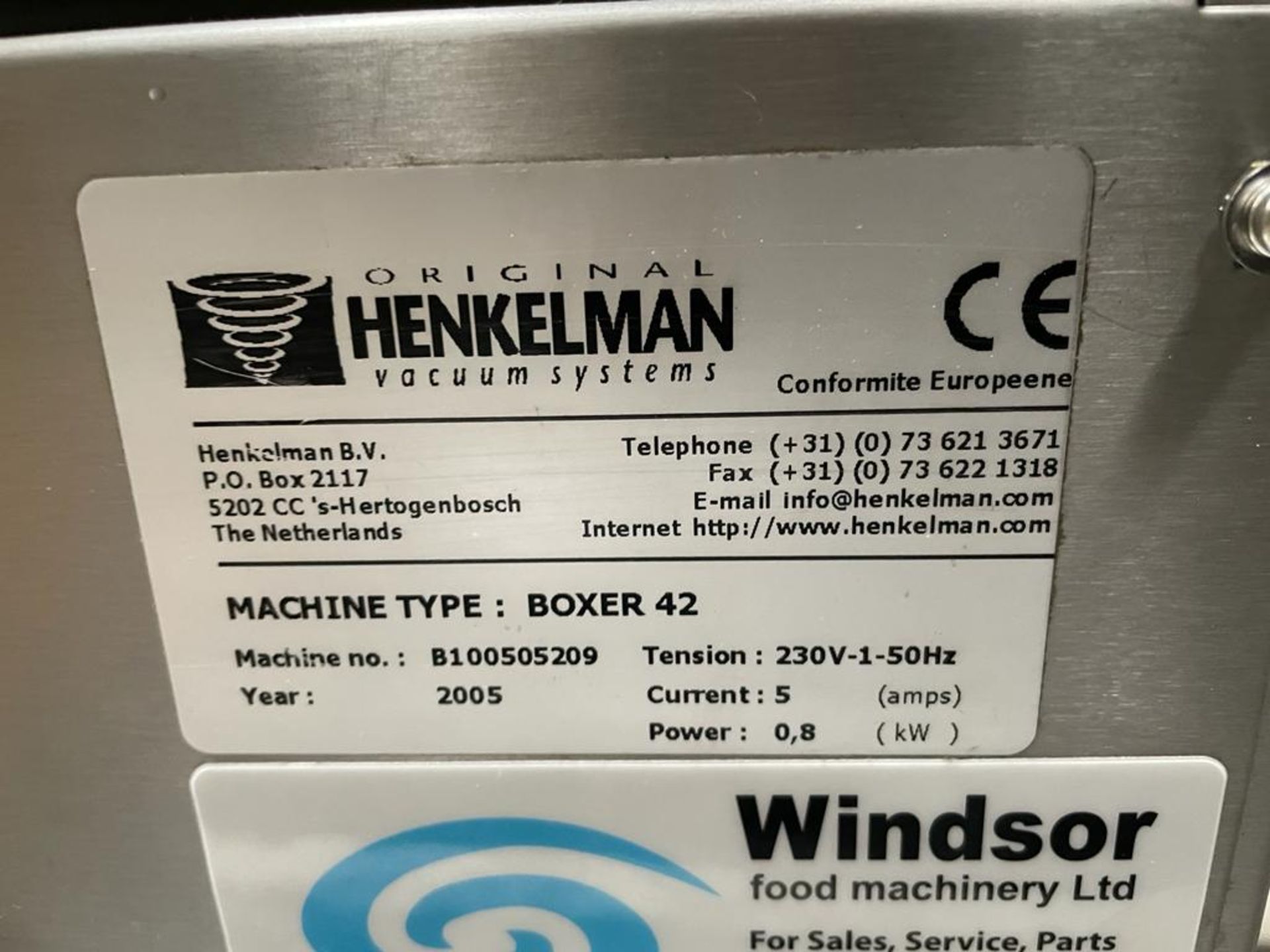 Henkelman Boxer 42 Chamber Vacuum Sealer (2005), Serial Number B100505209 - Image 2 of 2