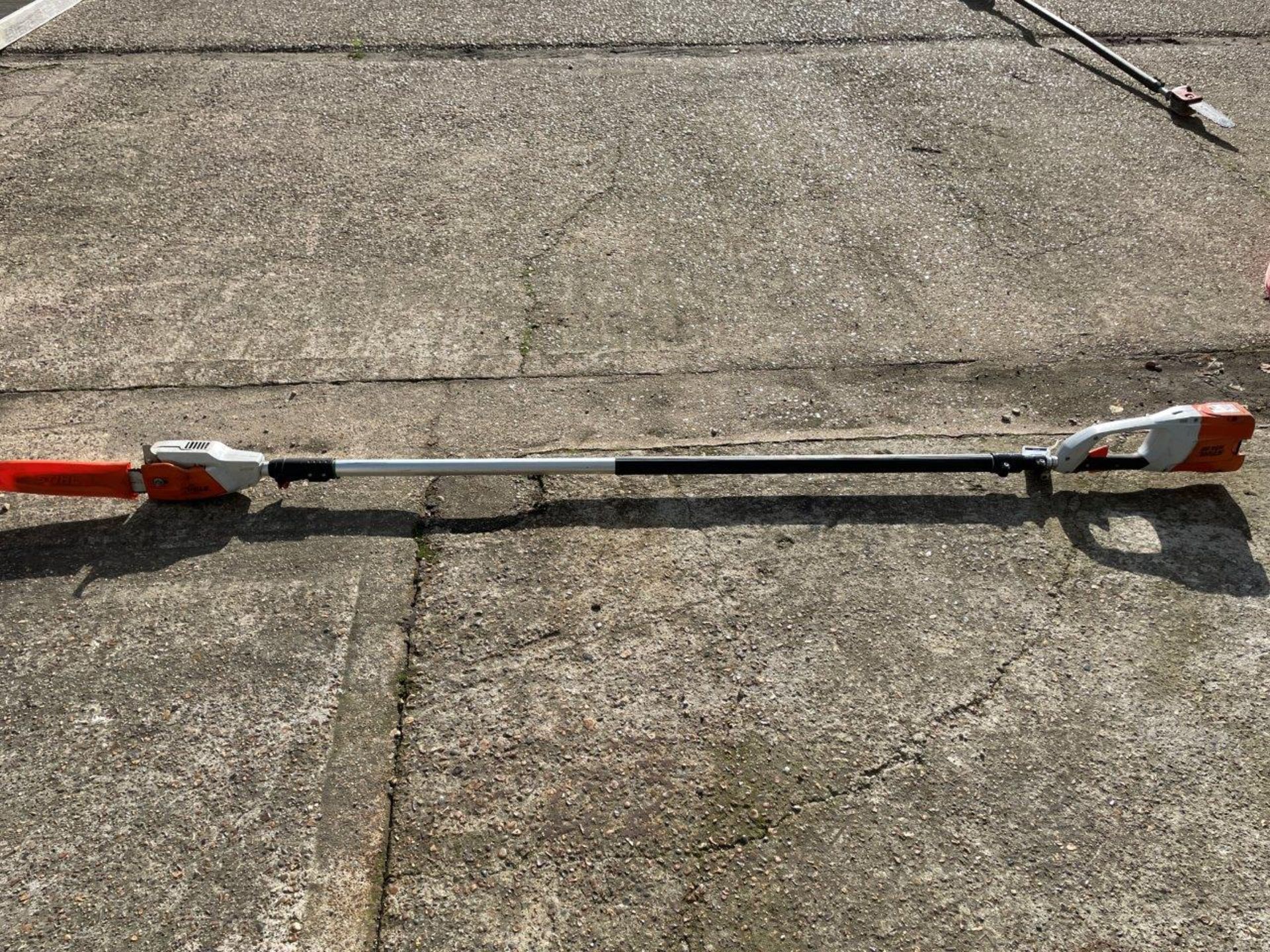 Stihl HTA85 Long Reach Cordless Hedge Cutter with Single Battery (Location: Brentwood. Please