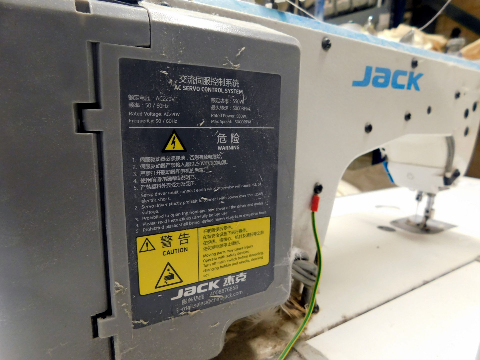 Jack A4 Single Needle Lockstitch Machine, Serial Number 400876858 (Location Diss. Please Refer to - Image 3 of 3