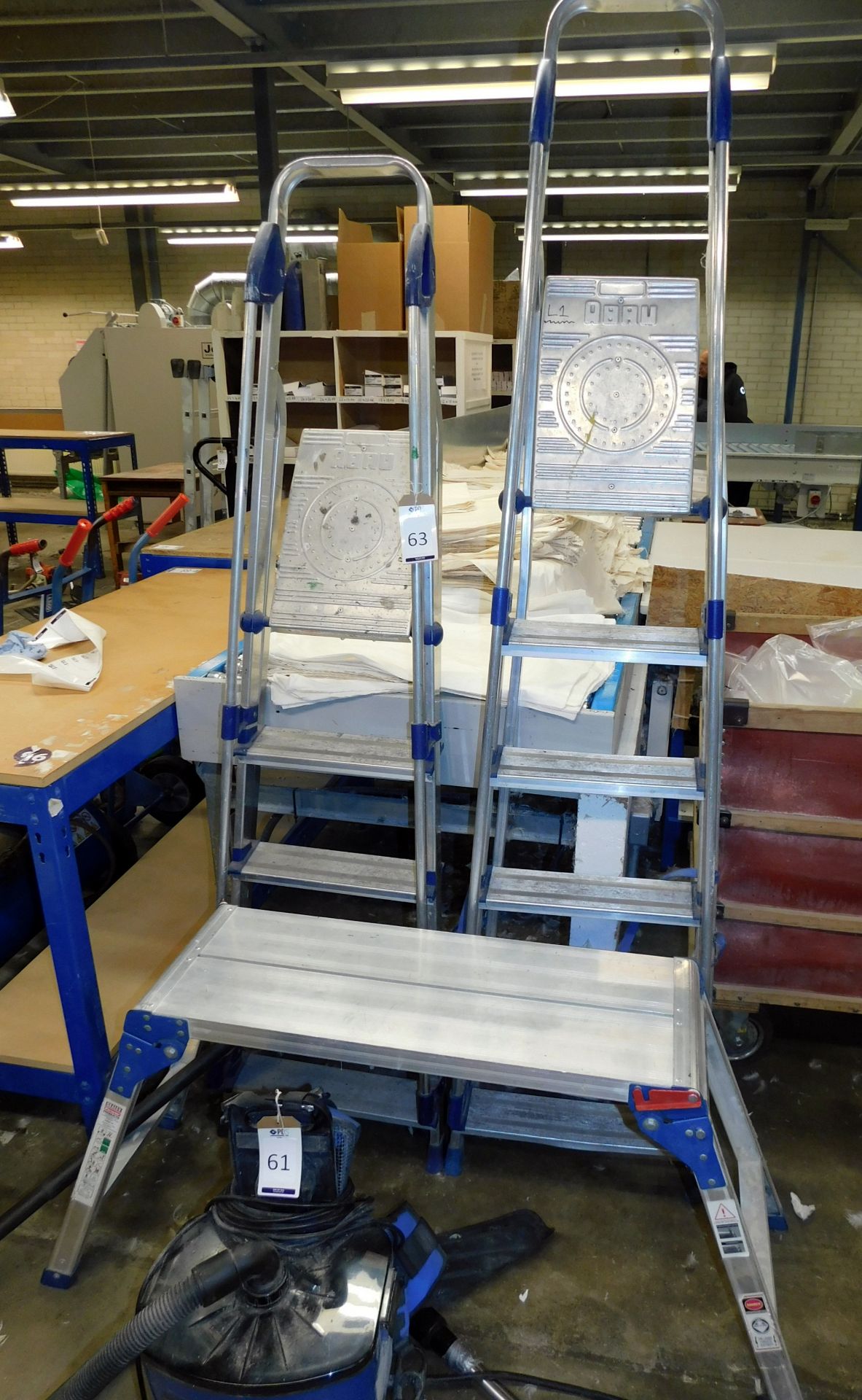 2 Pairs of Aluminium Stepladders Sealy Stand (Location Diss. Please Refer to General Notes)