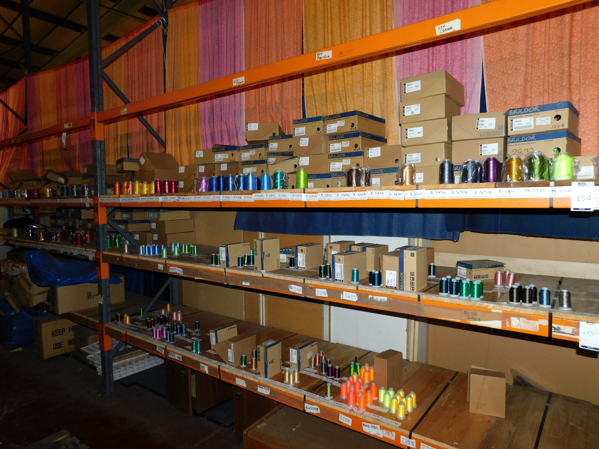 5 Shelves of Assorted Brildor Threads (Location Bedford. Please Refer to General Notes)