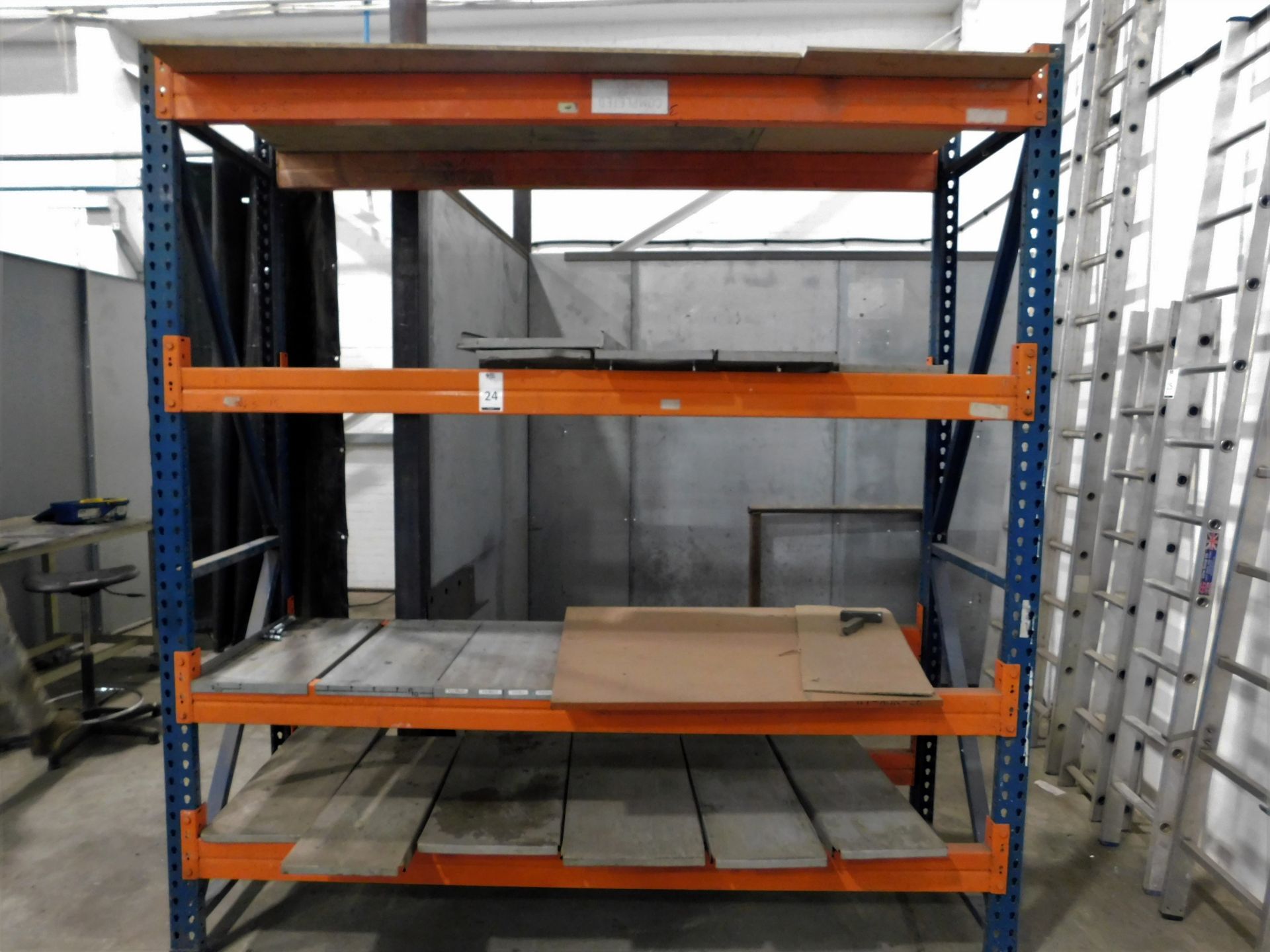 Single bay Pallet Racking Comprising Two Uprights & 4 pairs Beams with Galvanised shelves
