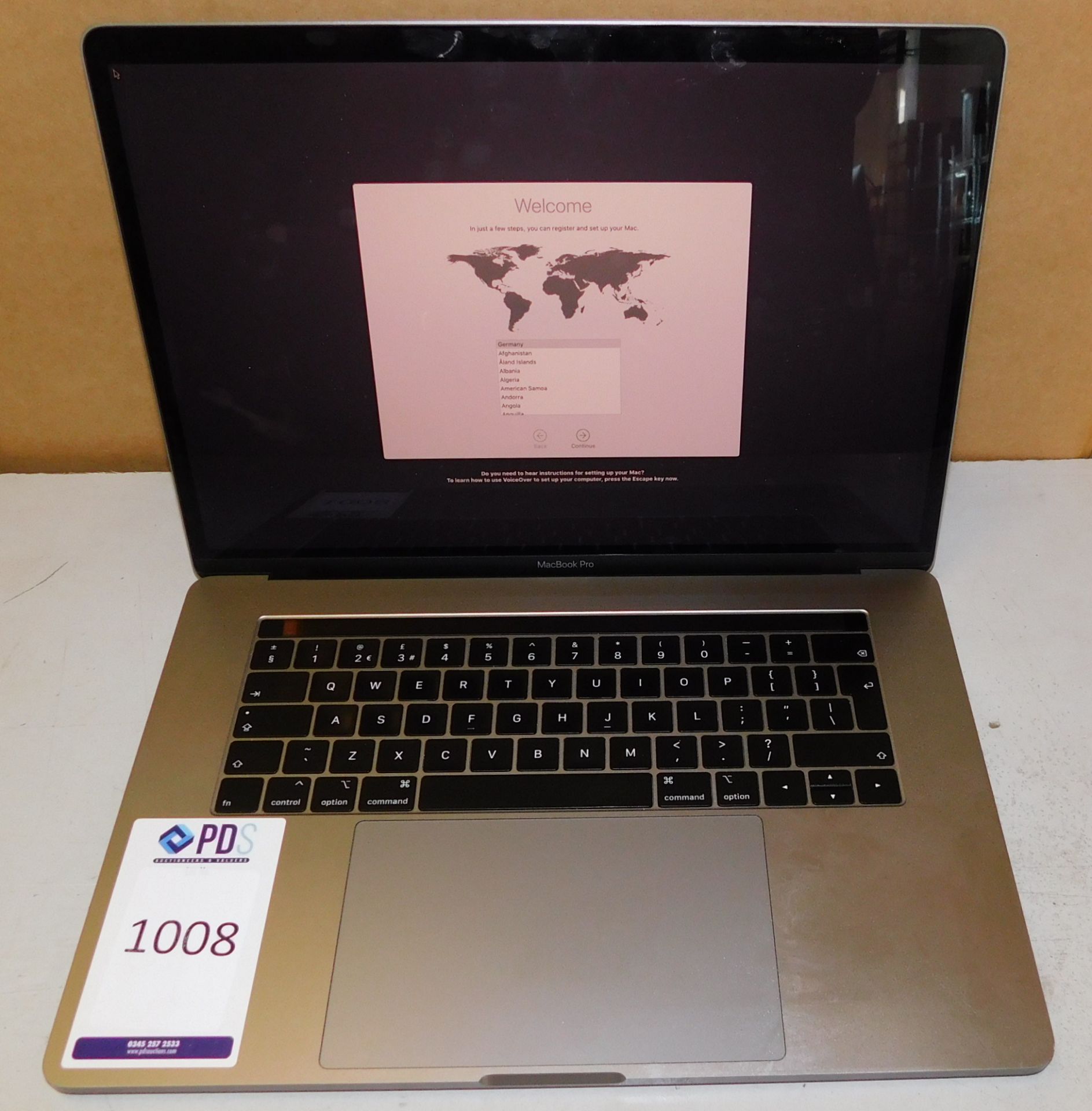 Apple Macbook Pro A1990, Serial Number C02Z2A06LVCG, i9 2.3GHz, 16GB RAM, 500GB SSD, OS Installed (