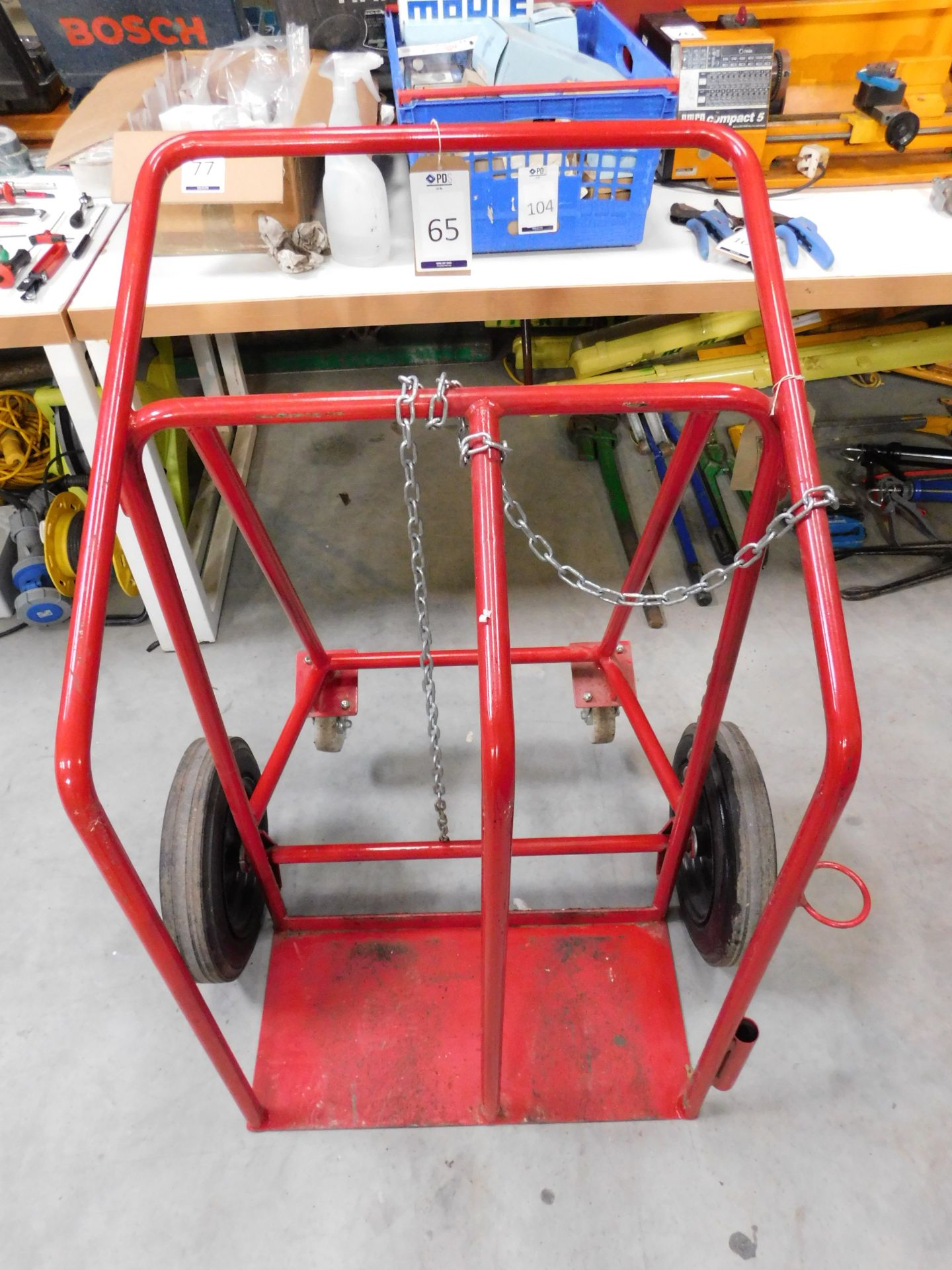 Twin Gas Cylinder Trolley (Location Brentwood. Please Refer to General Notes)