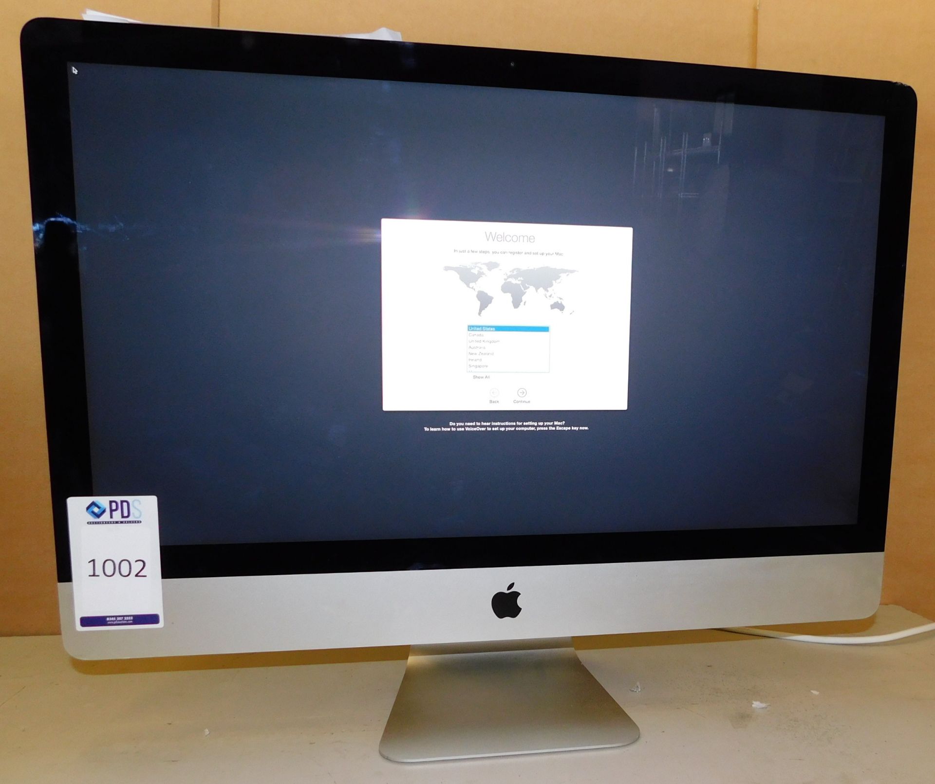 Apple iMac A1419, Serial Number DGKPP08NFY14, i5 3.5GHz, 16GB RAM, 1TB HDD, 121GB SSD, OS Installed,