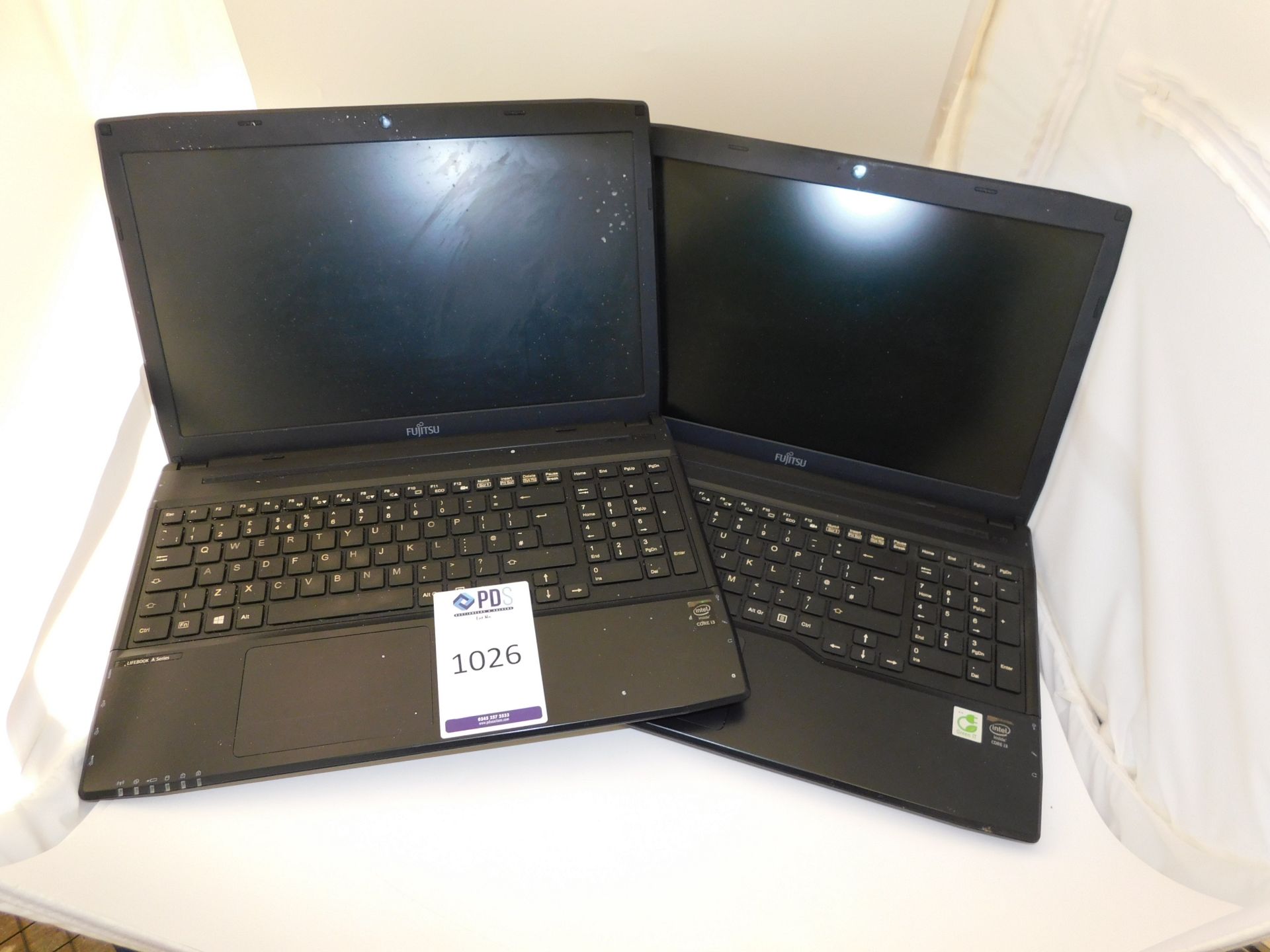 2 Fujitsu Laptops, i3, No PSU’s (No HDD’s) (Location Stockport. Please Refer to General Notes)