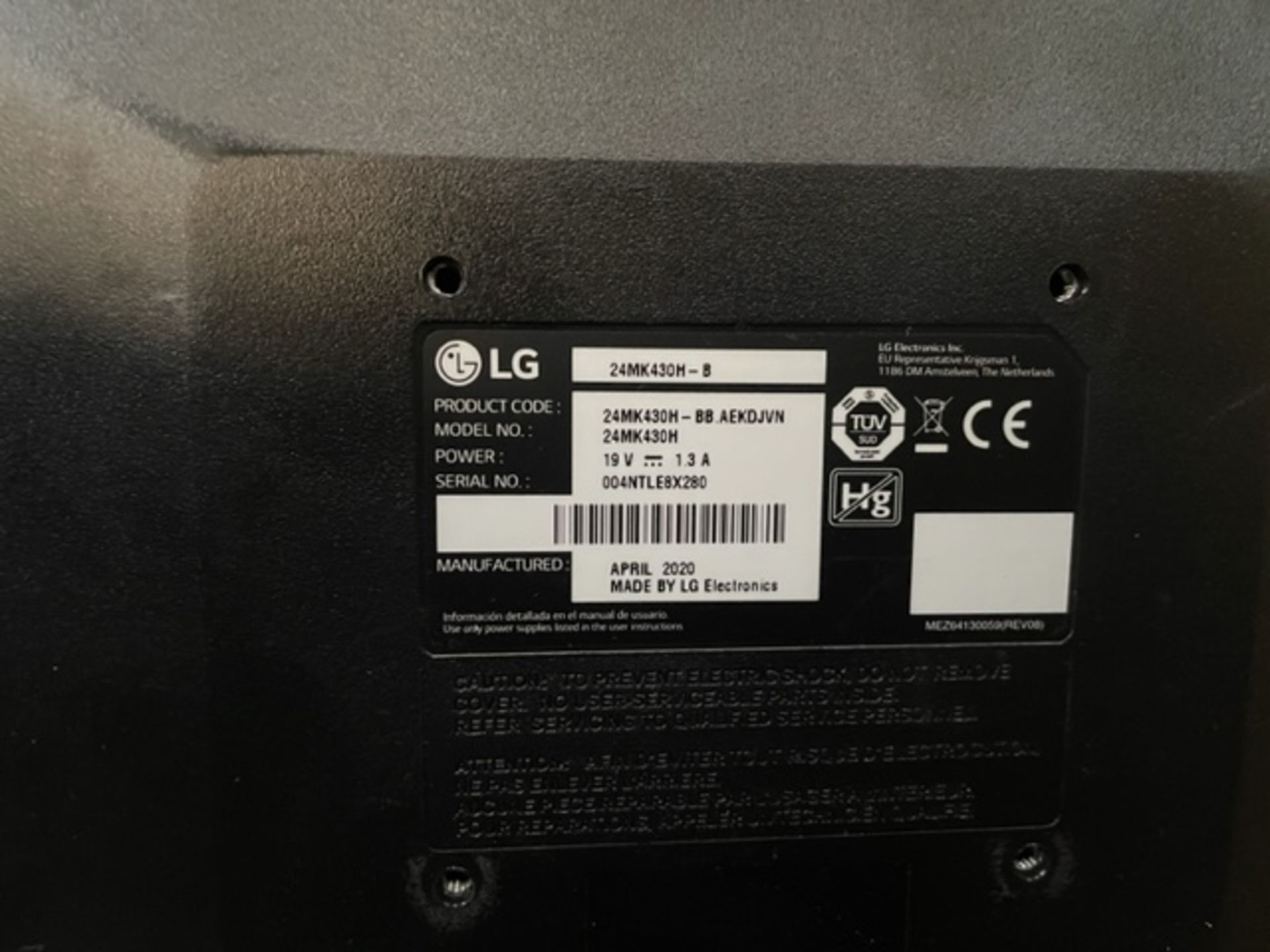 5 LG 24MK430 H Monitors (Location Brentwood. Please Refer to General Notes) - Image 2 of 2