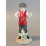 Royal Worcester bone china figurine 'Y Cymro Bach' Welsh boy, in original box with COA. (B.P.