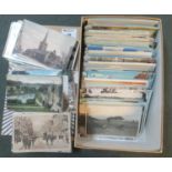 Selection of Welsh postcards in shoe box, 100s, early to 1970's. (B.P. 21% + VAT)