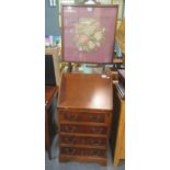 Narrow reproduction yew fall front bureau in Georgian style with three cock beaded graduated