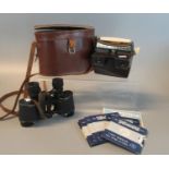 Pair of Newbold & Fulford Ltd, London? binoculars in leather case, together with a vintage