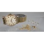 Vintage gent's Timor gold cased presentation bracelet wristwatch 'Long Service award J Cameran