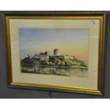 Graham Hadlow (Welsh contemporary), Welsh castle, dated 1989, framed and glazed. 33 x 51cm