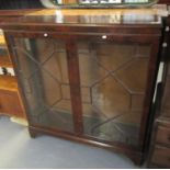Reproduction Georgian style mahogany two door glazed display cabinet with astragal glazing bars,