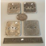Collection of vintage railway plaques/signs to include; 'Built BR Workshops', 'BR Train lights on