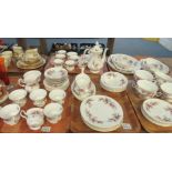 Six trays of Royal Albert bone china Lavender Rose design tea and dinnerware items. (6) (B.P.