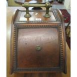 Early 20th Century mahogany purdonium or coal box with shovel and brass handle. (B.P. 21% + VAT)